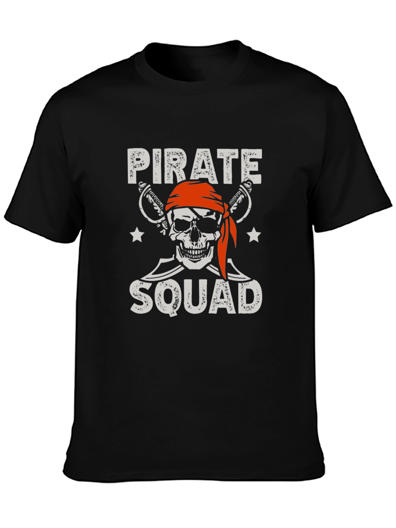 Pirate Squad Graphic T-Shirt - Black Crew Neck Tee