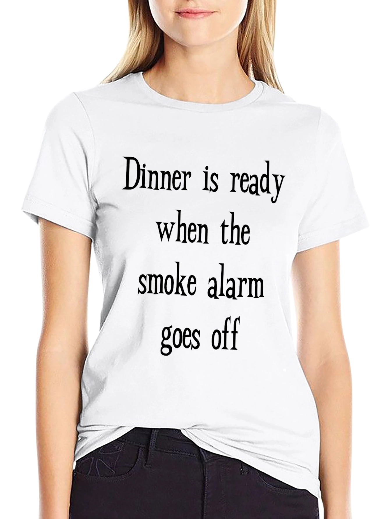 Humorous Dinner is Ready Smoke Alarm T-Shirt