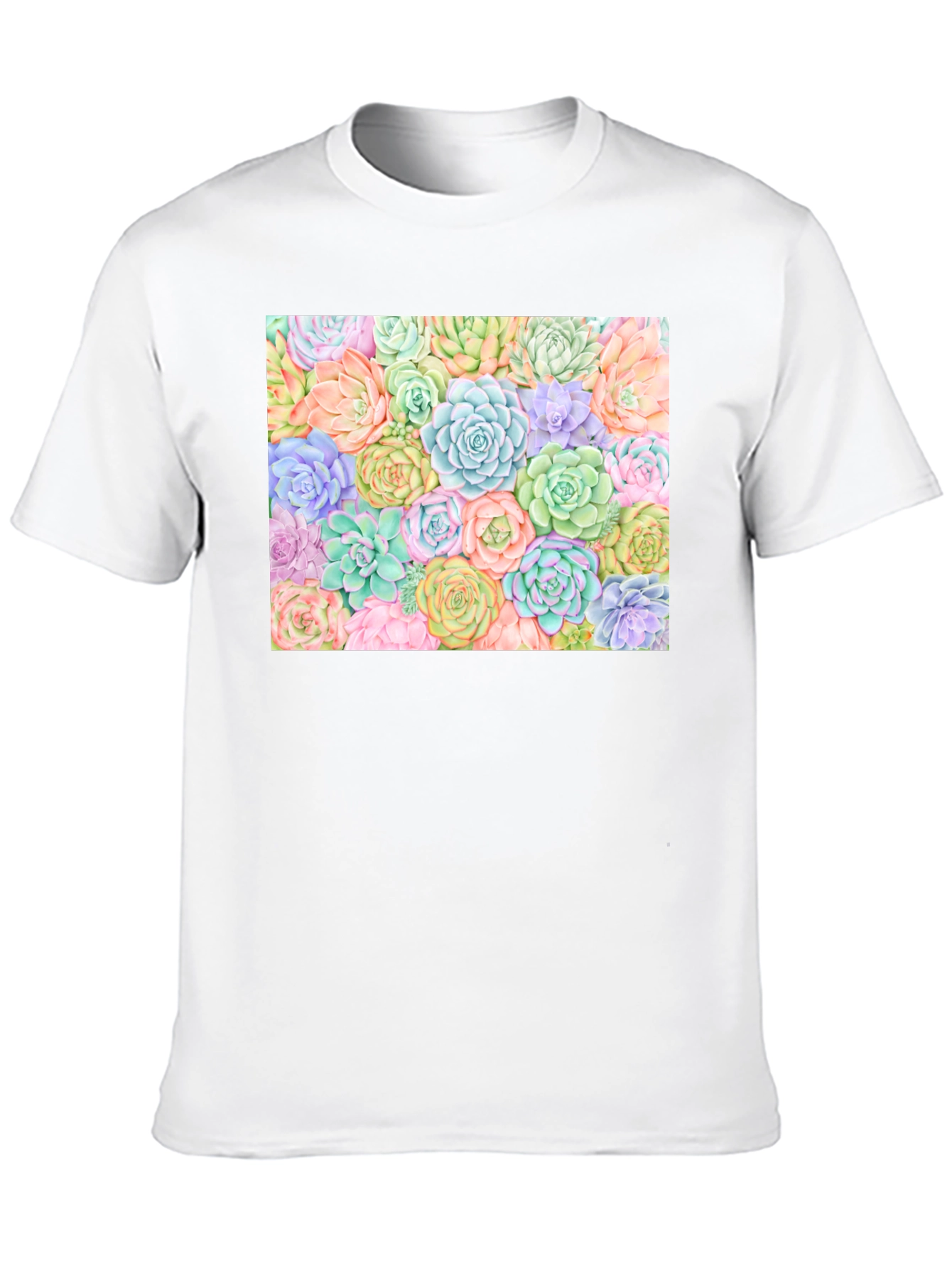 Succulent Print Black Tee