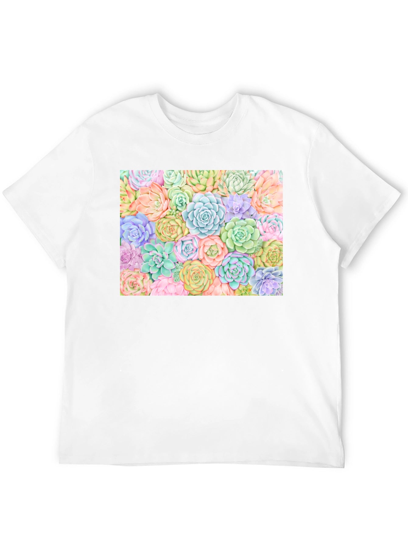 Succulent Print Black Tee