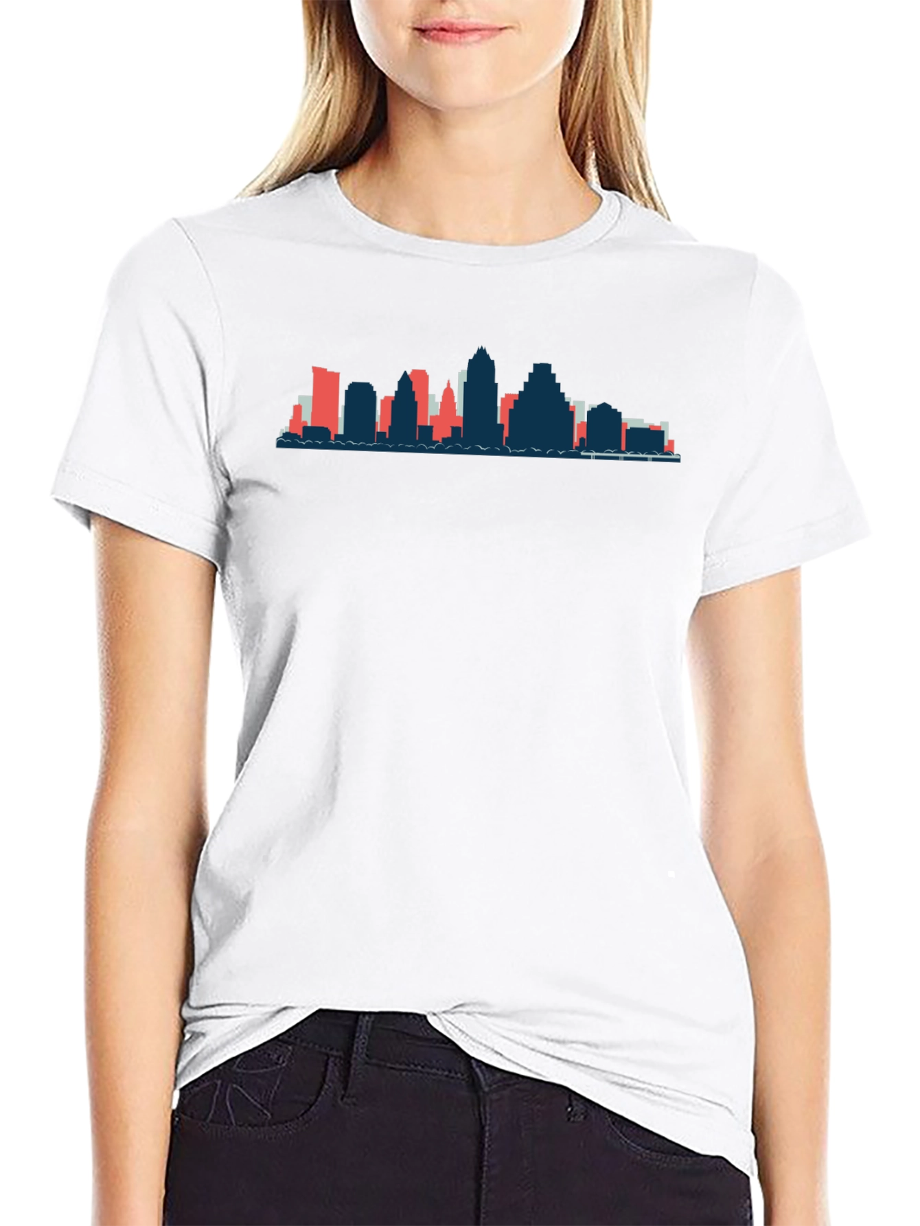 Skyline Graphic Tee - Black Cotton Blend