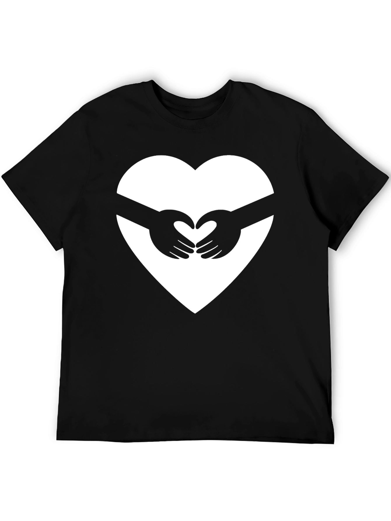 Heart Hands Graphic Tee - Black Unisex Shirt