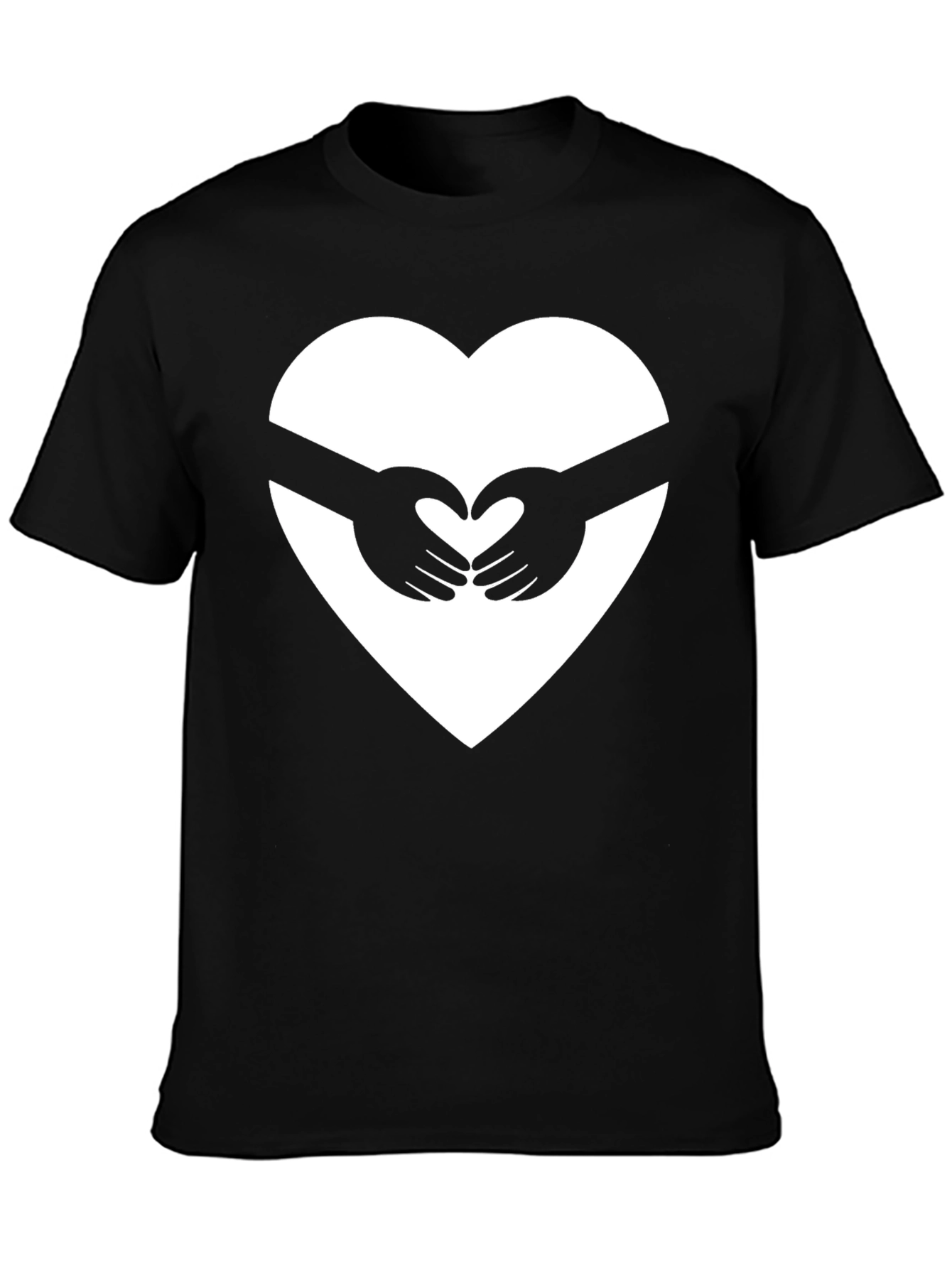 Heart Hands Graphic Tee - Black Unisex Shirt