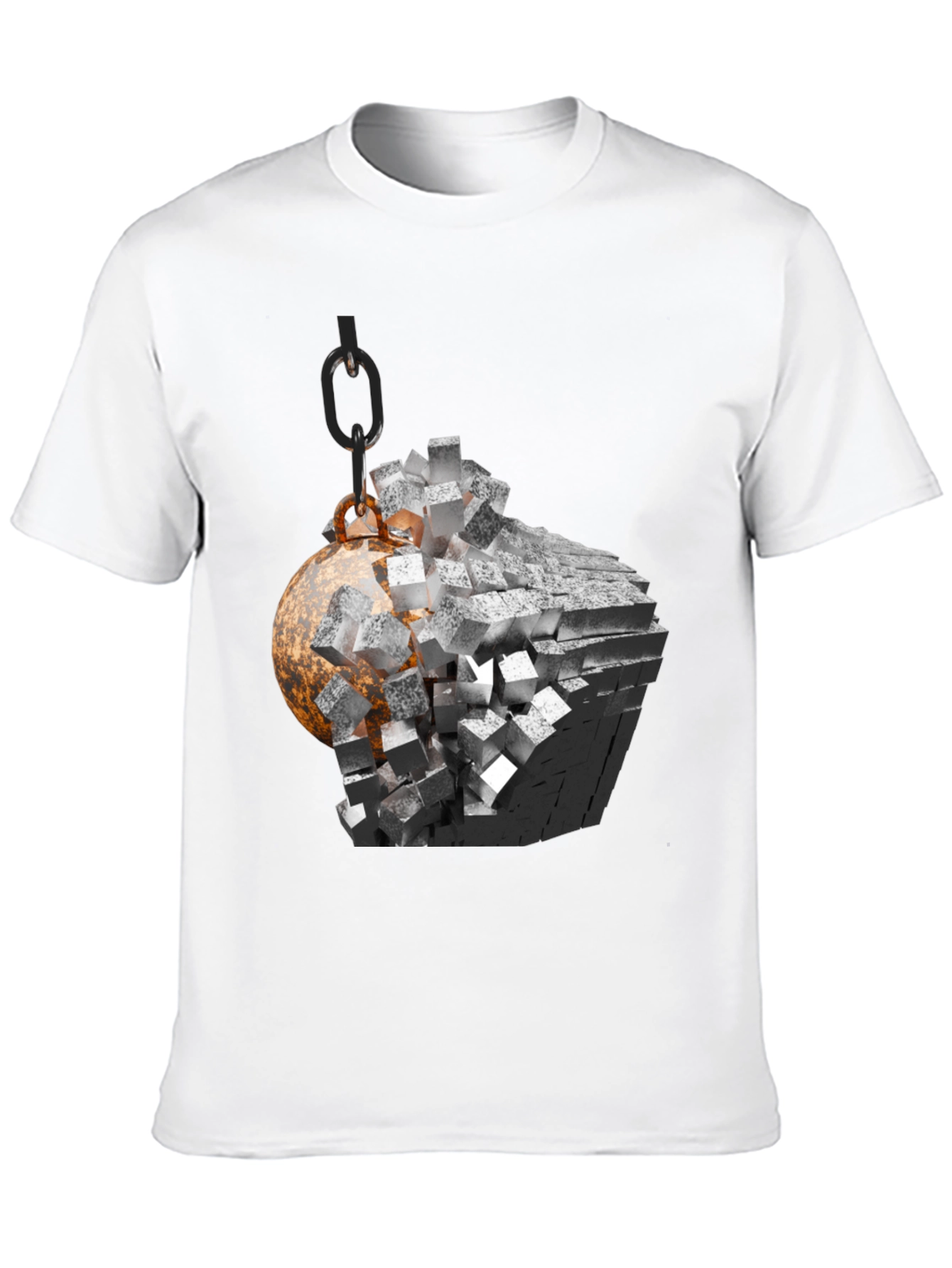 Demolition Ball Graphic Tee - Black Cotton Blend