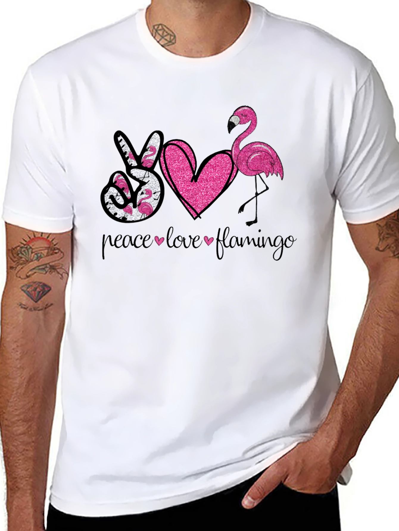 Peace Love Flamingo Graphic Tee