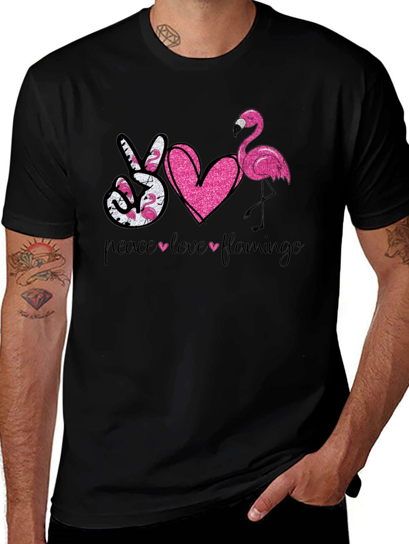 Peace Love Flamingo Graphic Tee