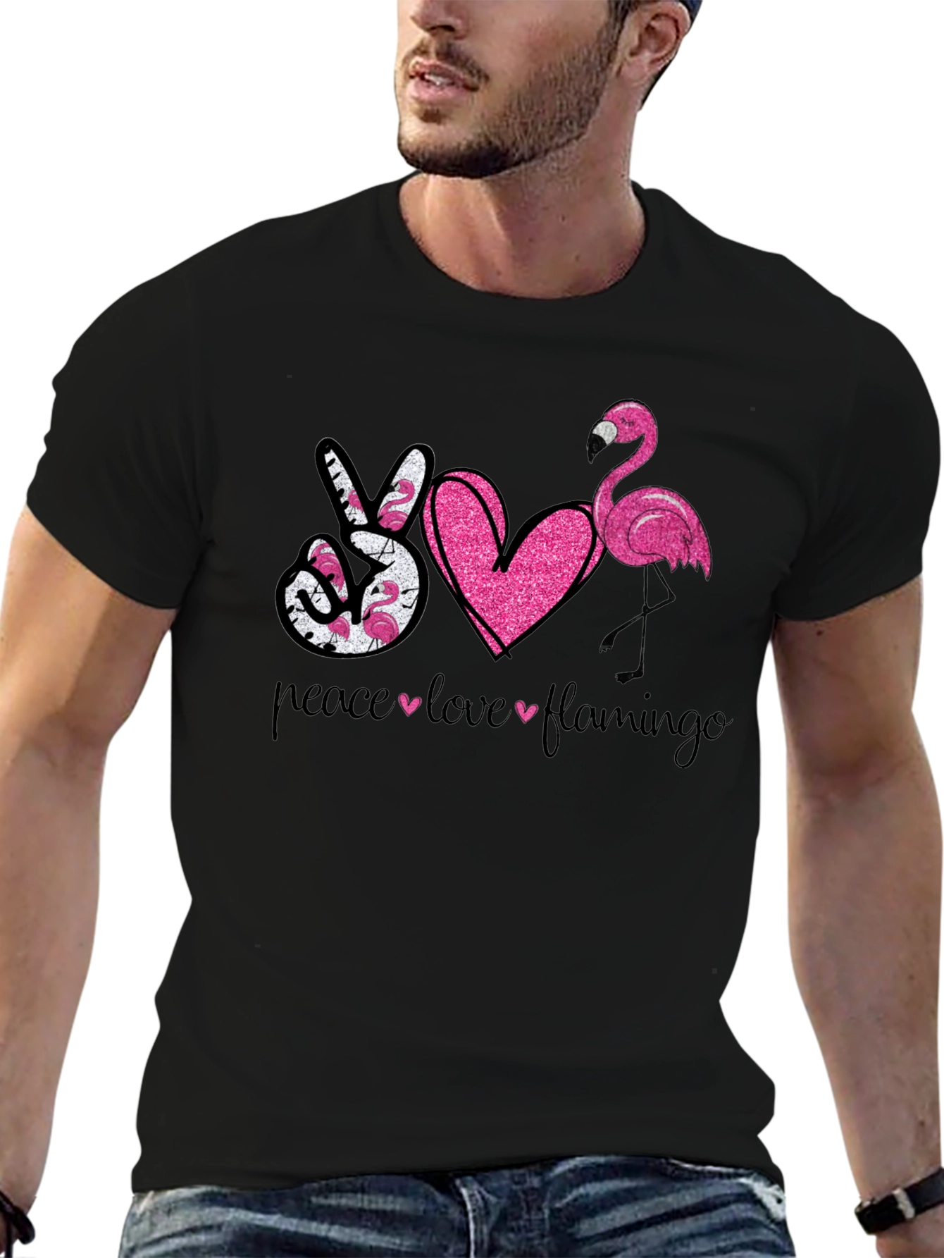 Peace Love Flamingo Graphic Tee