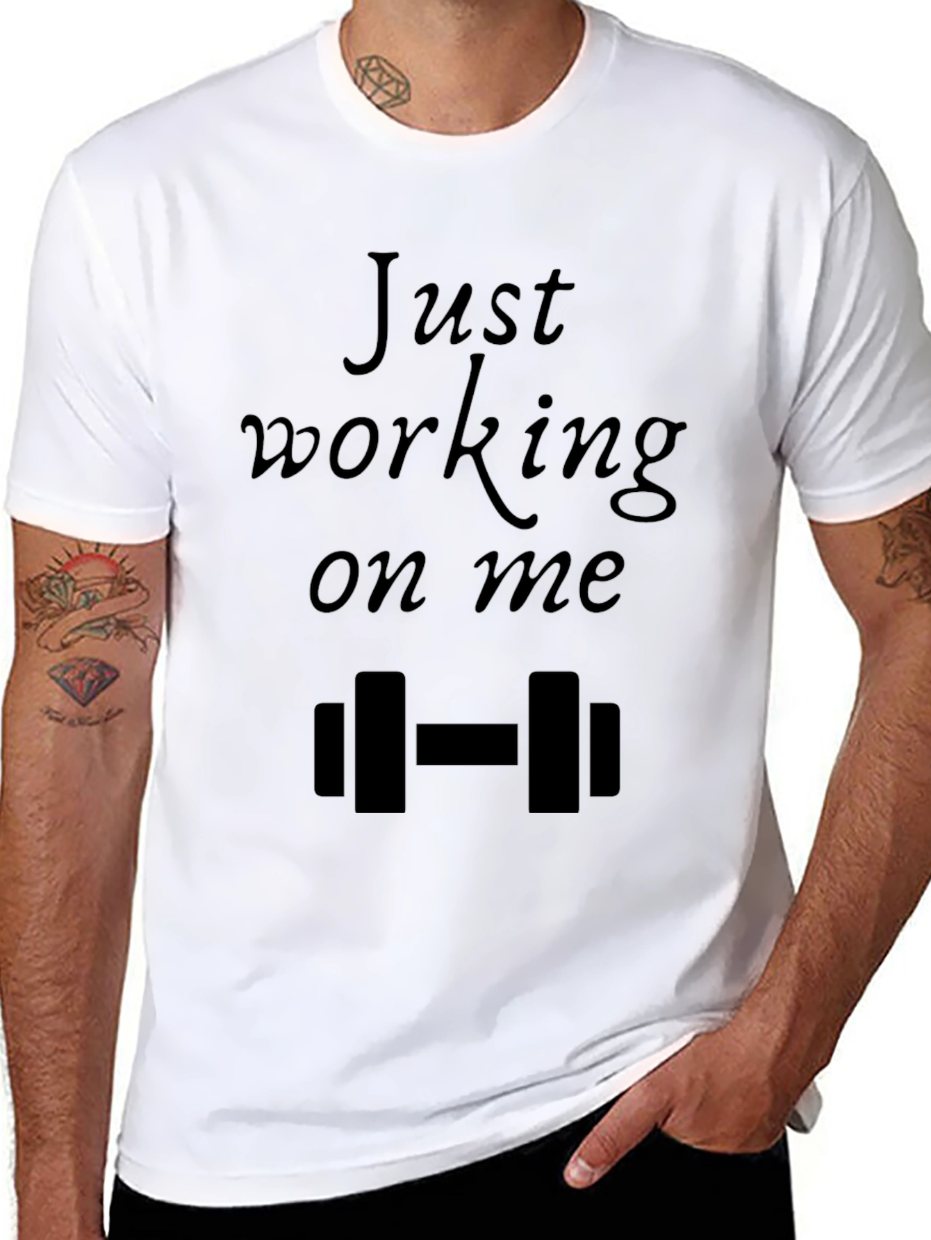 Just Working On Me Black T-Shirt