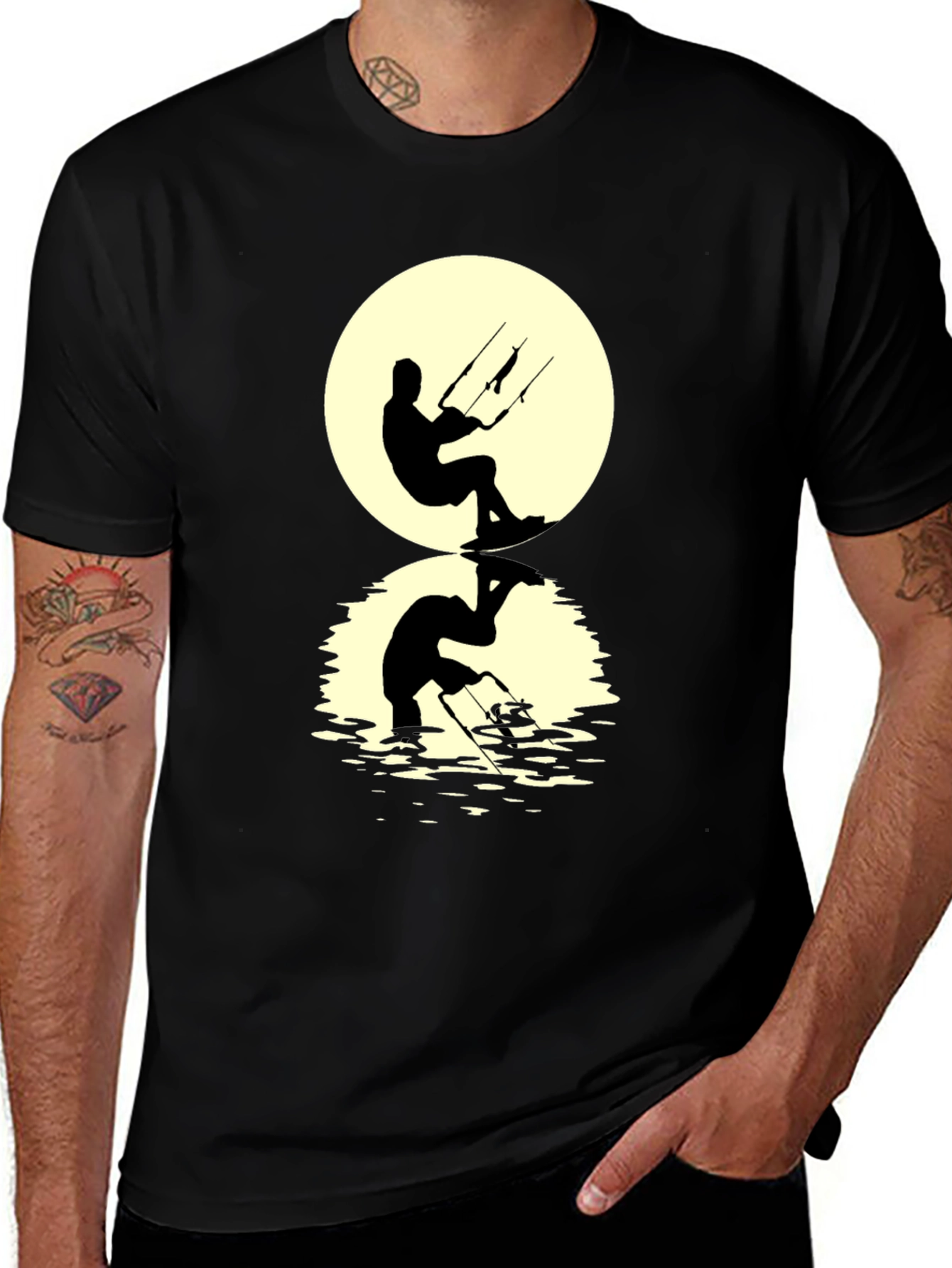 Kite Surfer Silhouette Graphic Tee