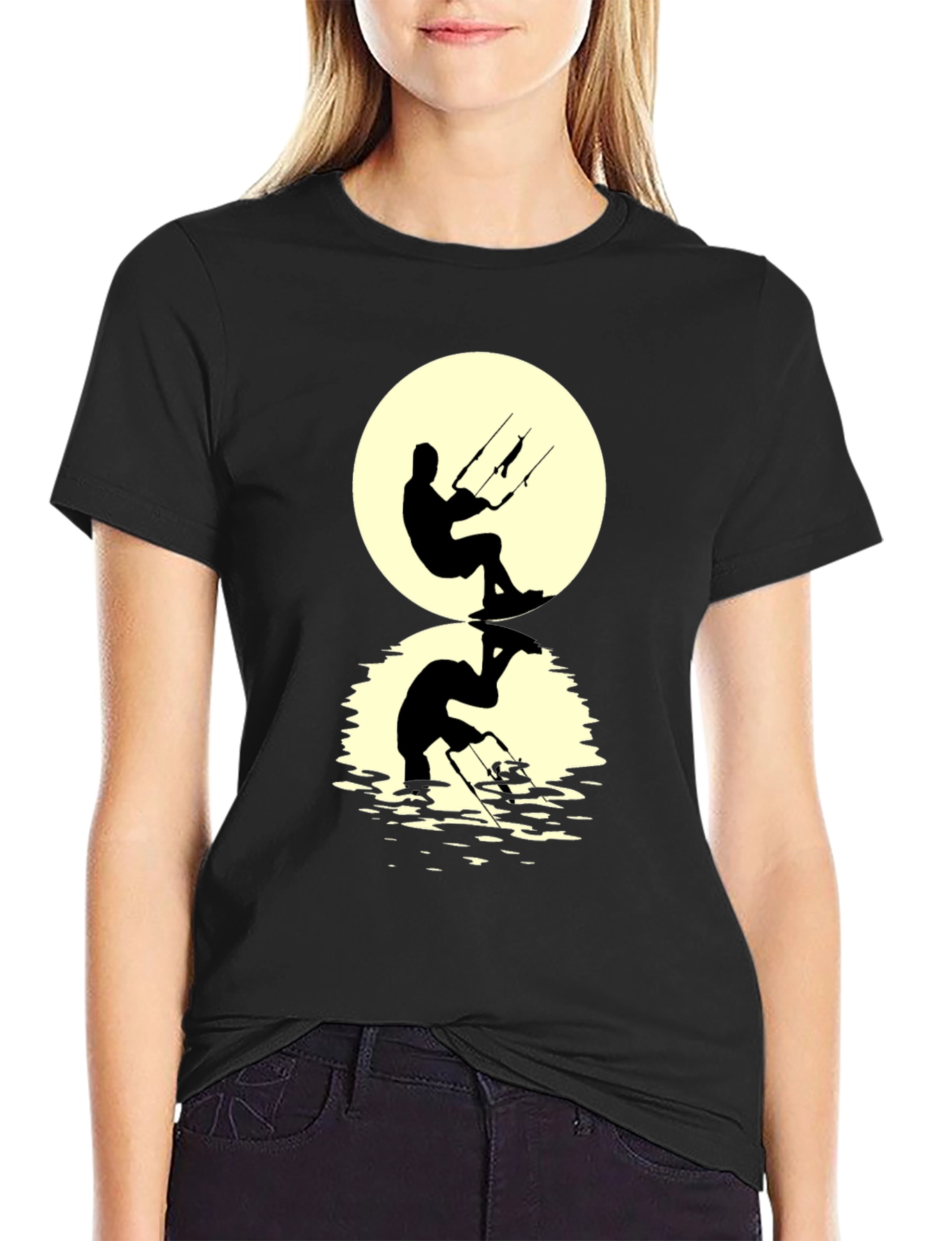 Kite Surfer Silhouette Graphic Tee