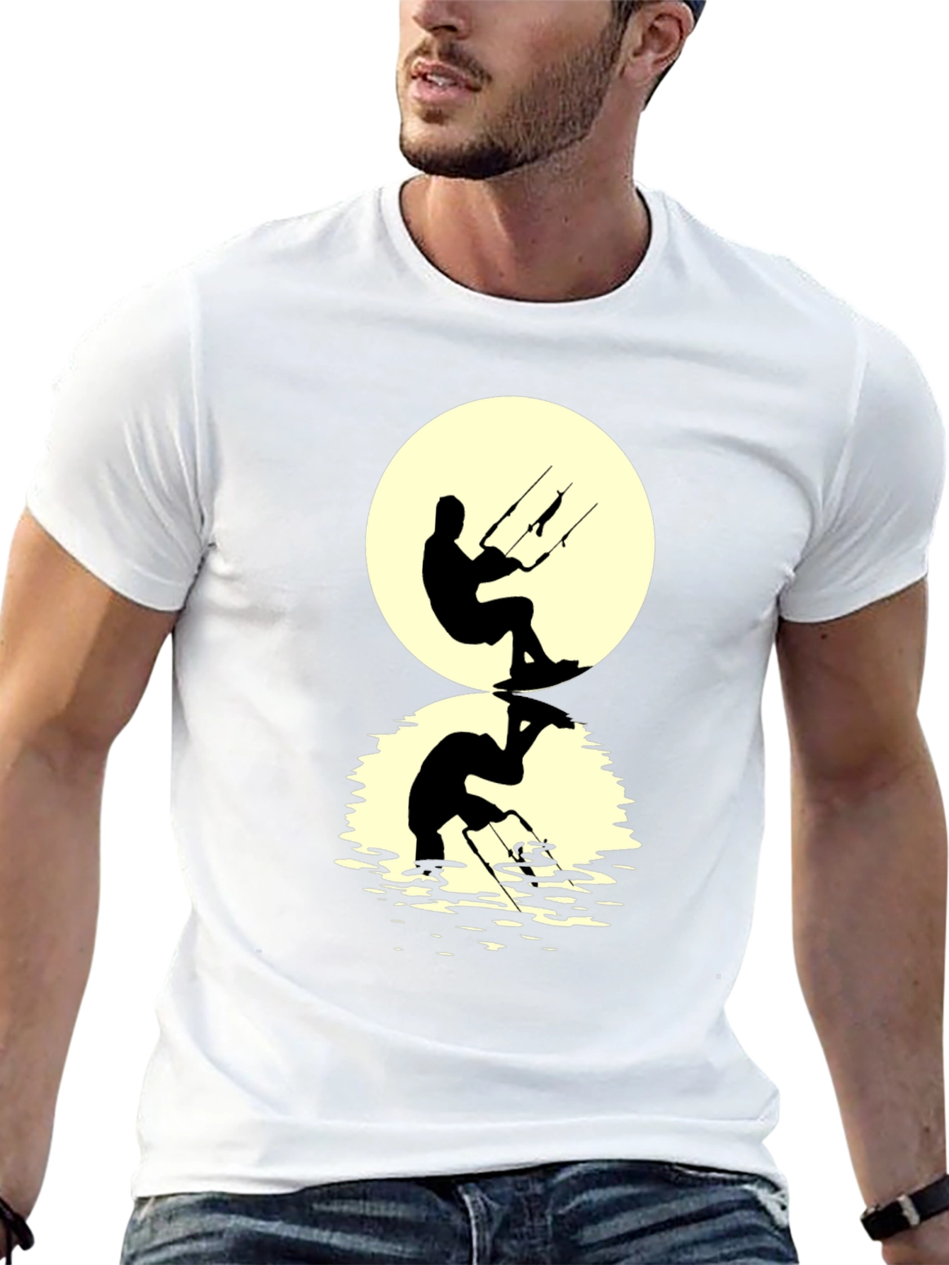 Kite Surfer Silhouette Graphic Tee