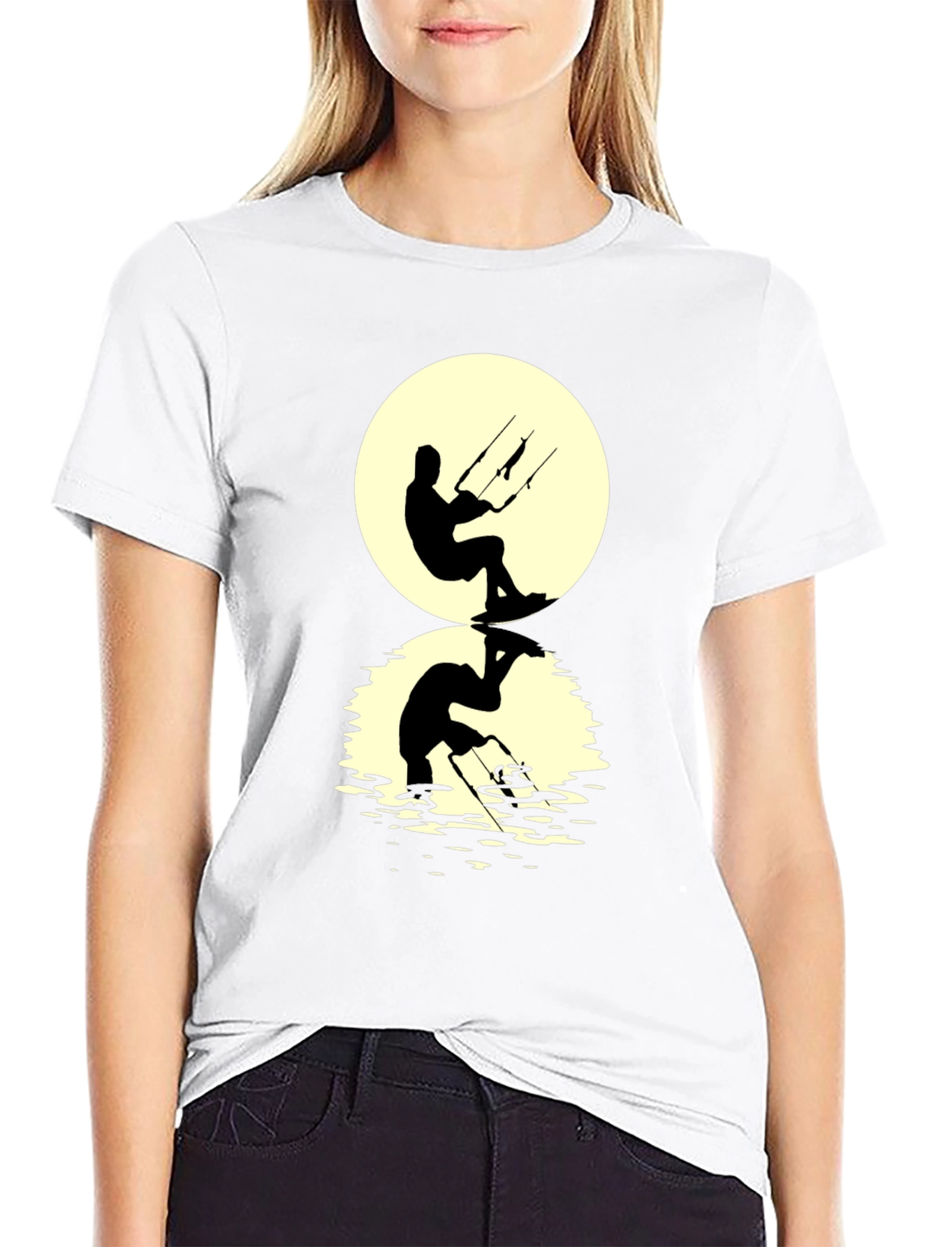 Kite Surfer Silhouette Graphic Tee