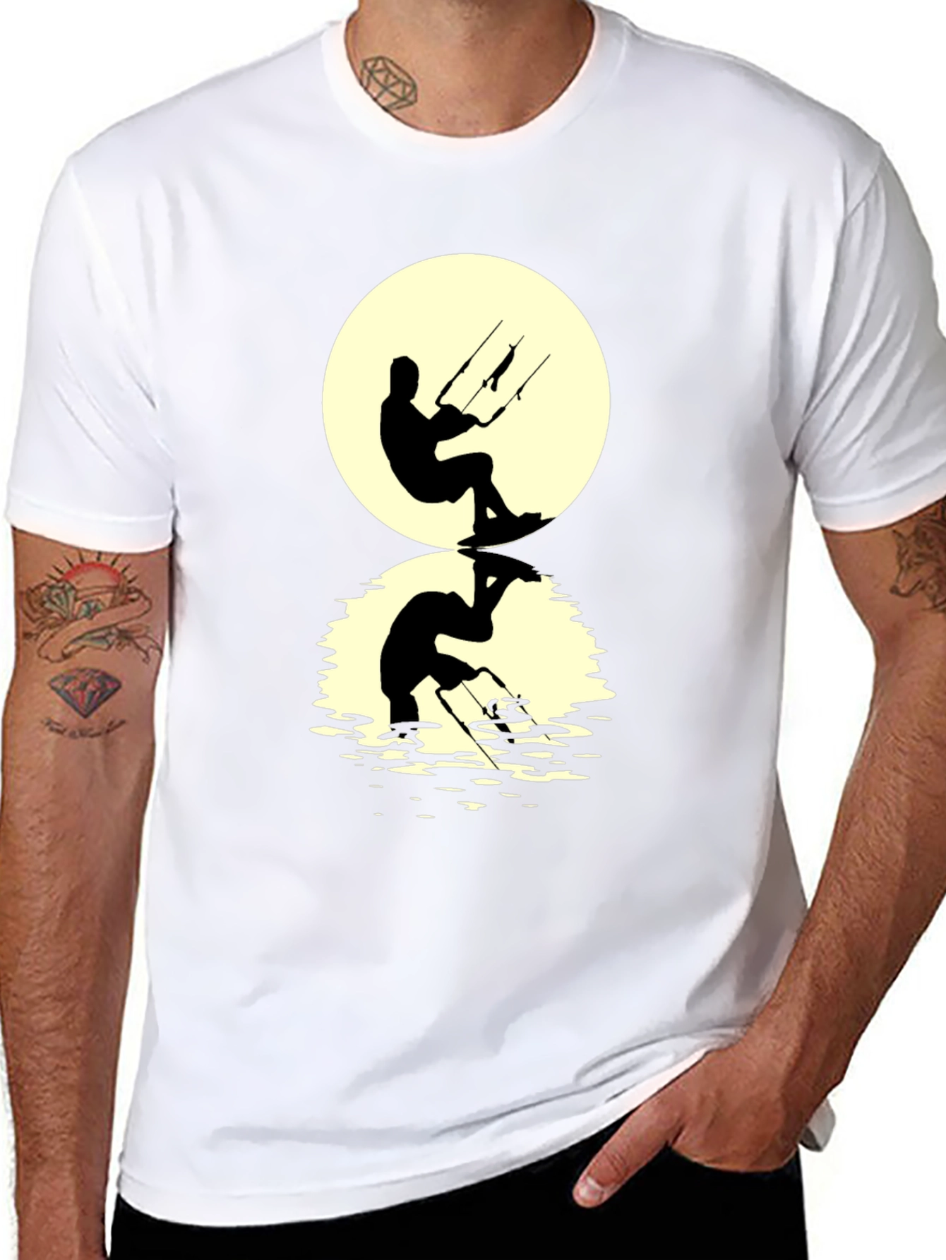 Kite Surfer Silhouette Graphic Tee