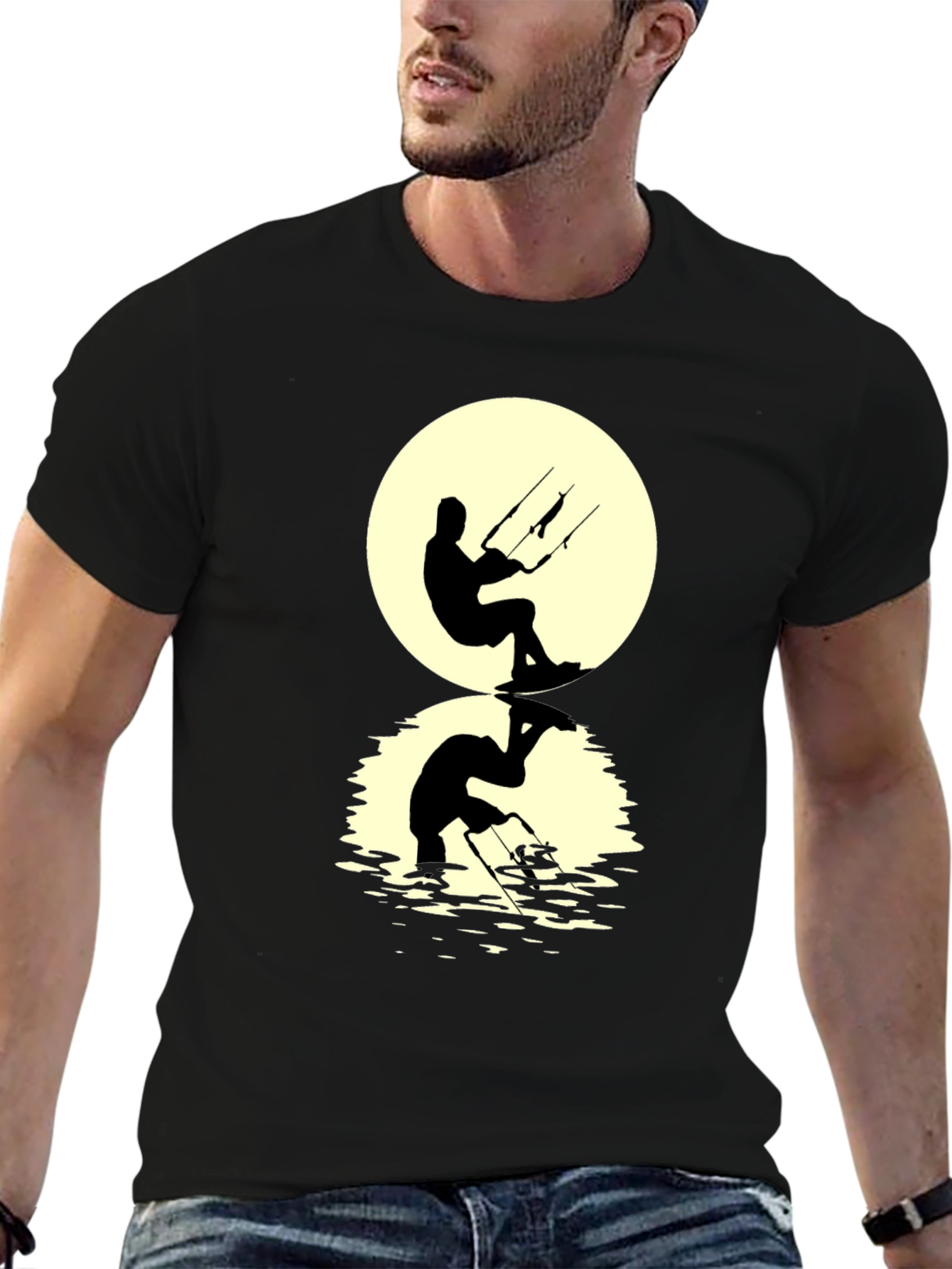 Kite Surfer Silhouette Graphic Tee