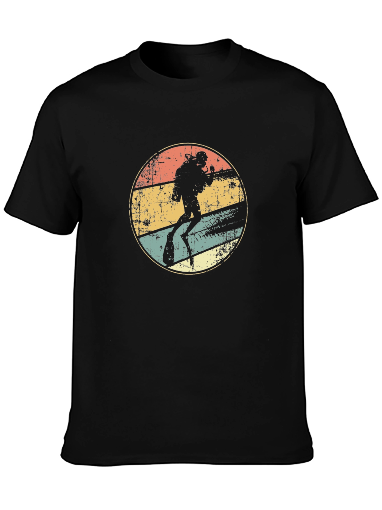 Diver Silhouette Retro Graphic T-Shirt