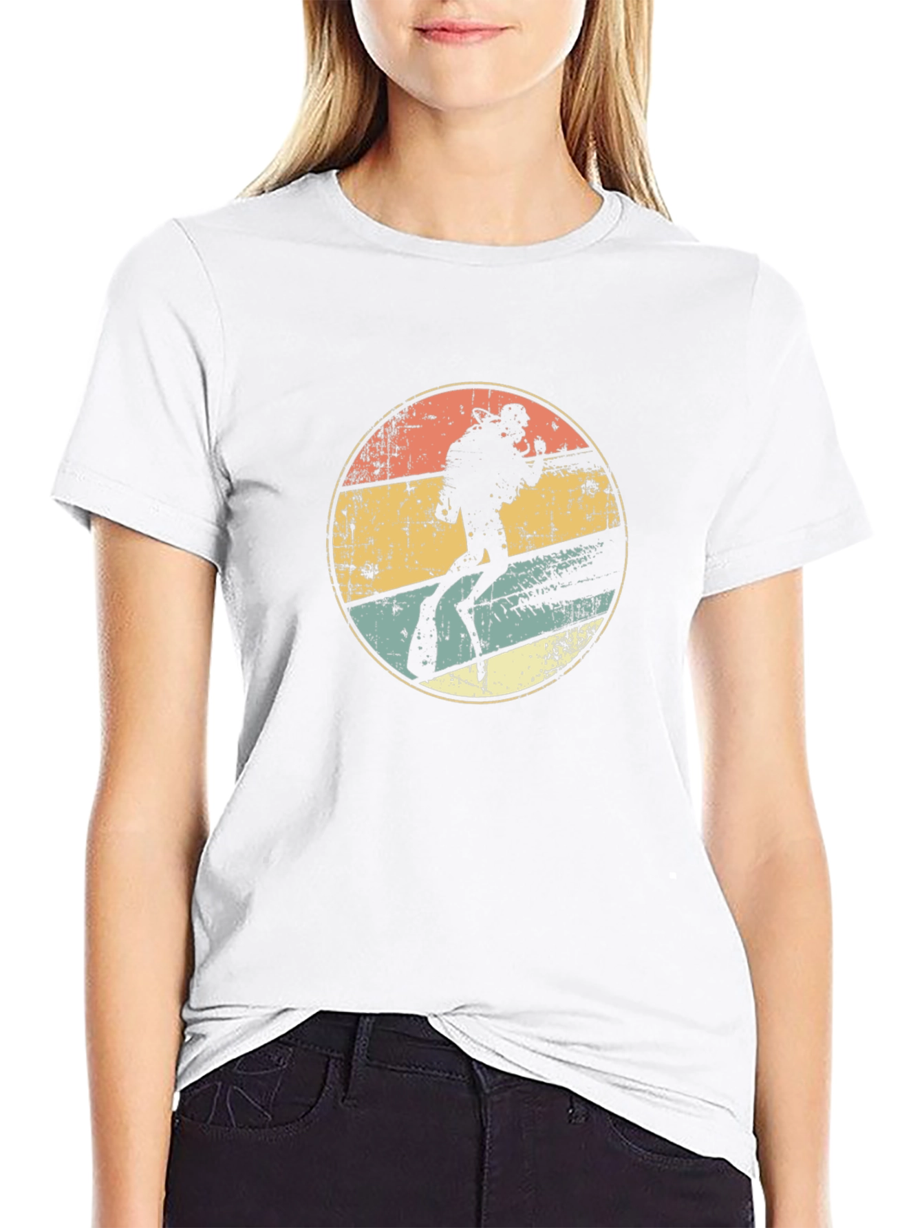Diver Silhouette Retro Graphic T-Shirt