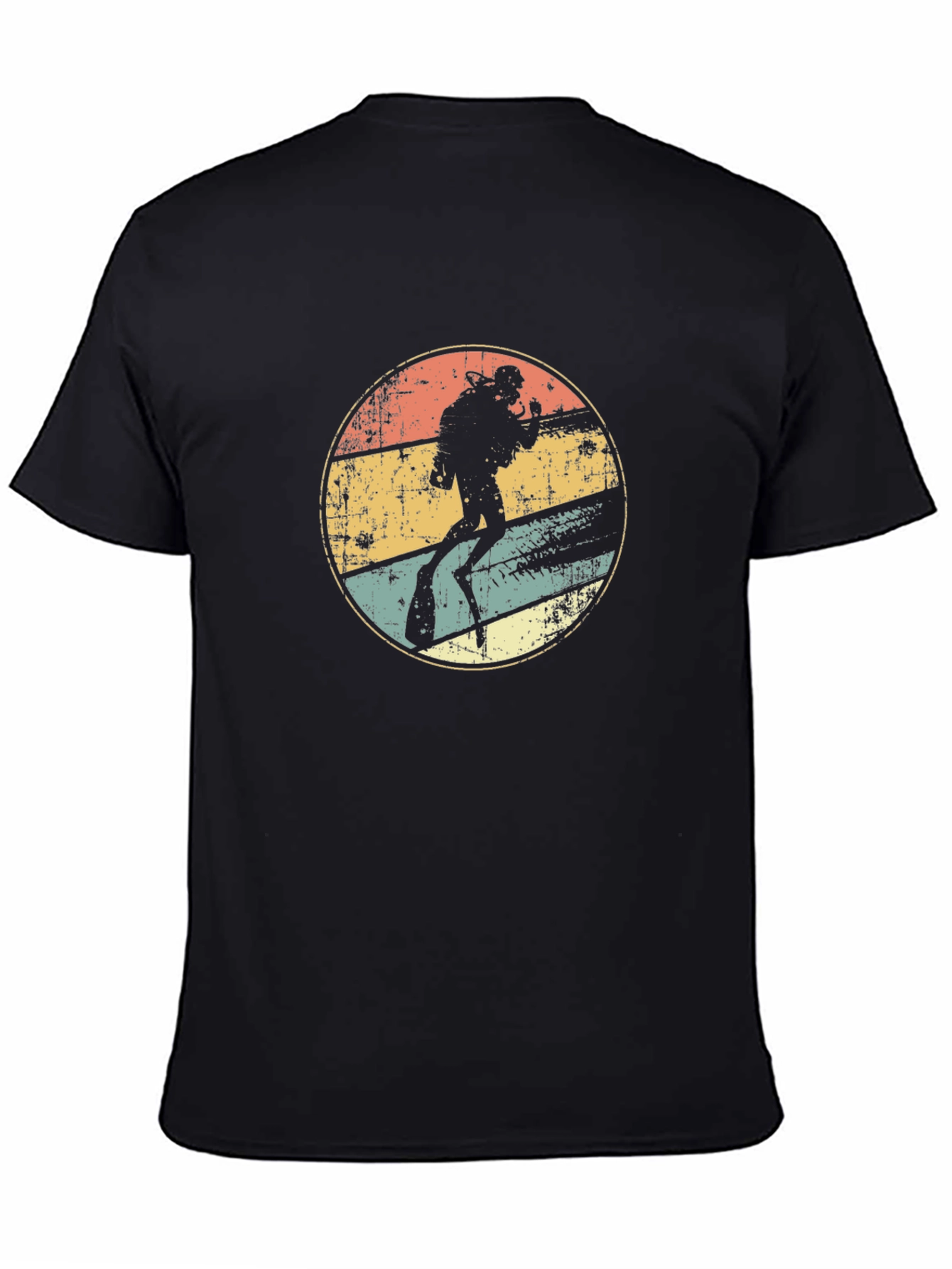 Diver Silhouette Retro Graphic T-Shirt