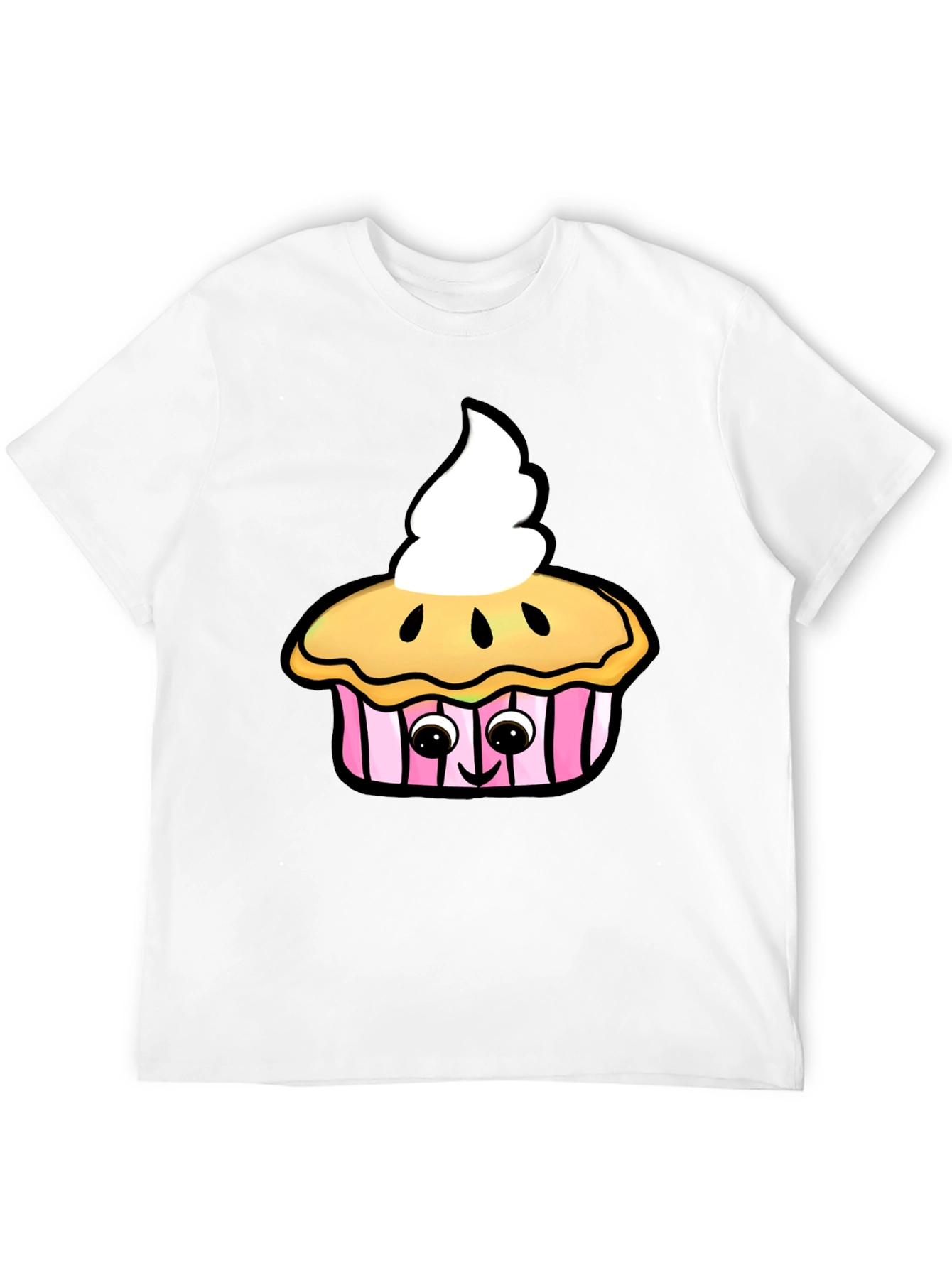 Cute Cupcake Graphic Black T-Shirt