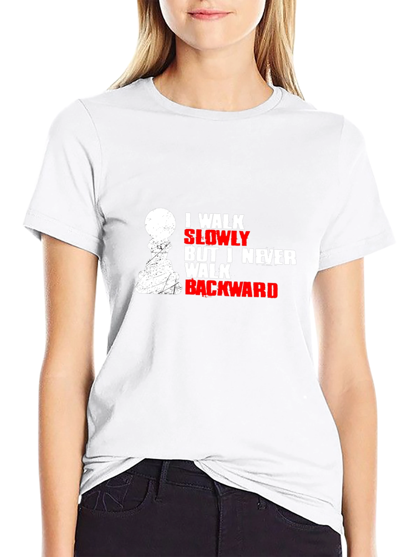 I Walk Slowly Chess T-Shirt - Never Backward