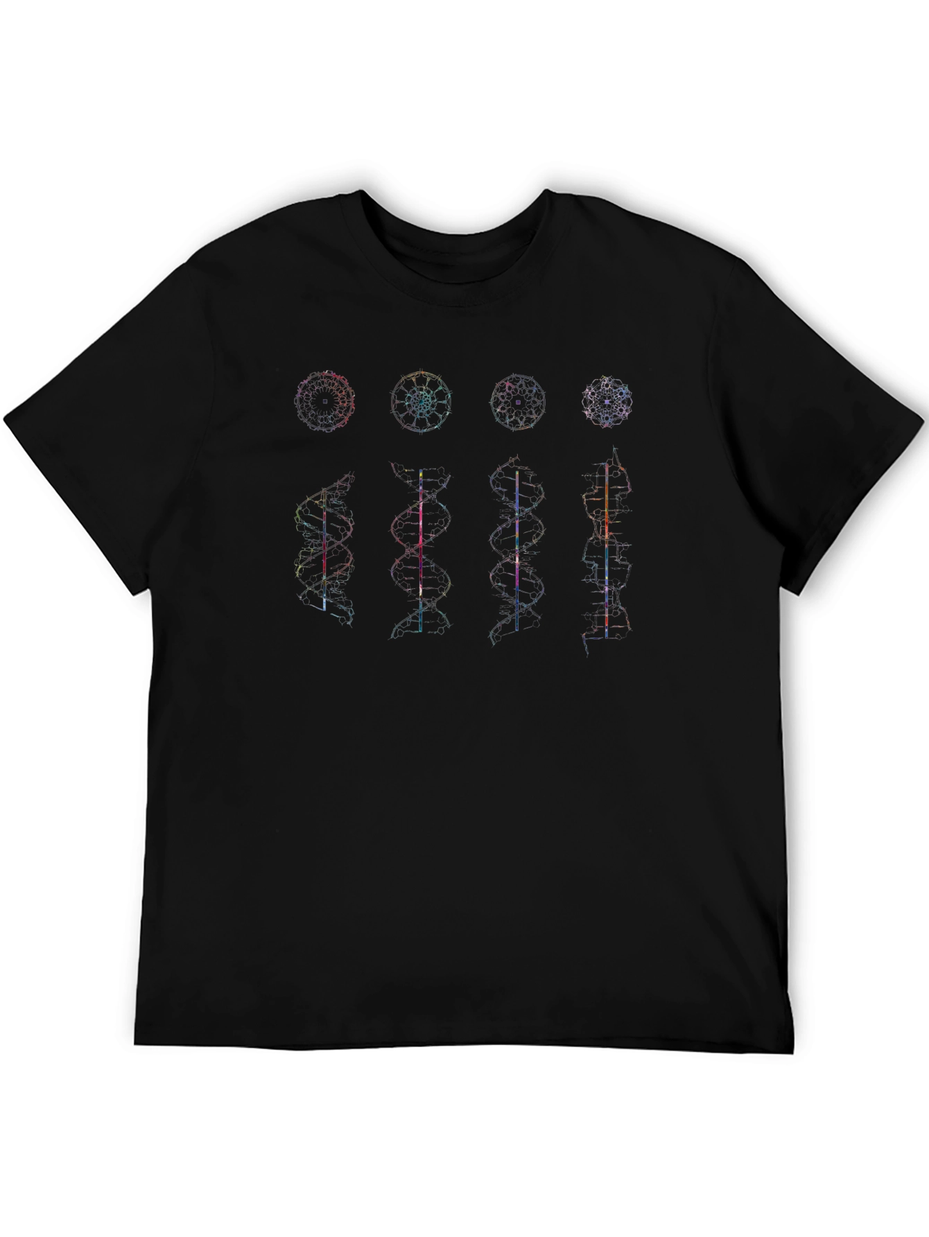 Geometric DNA Structure Graphic Print Tee