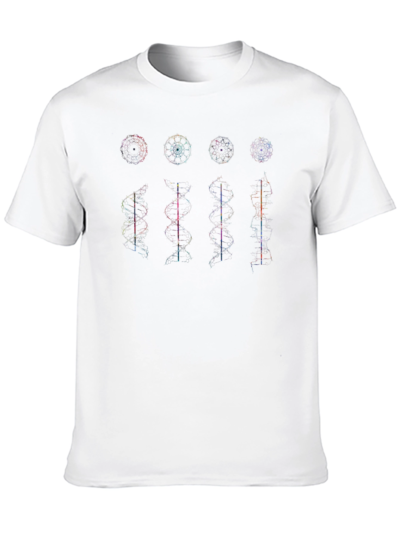 Geometric DNA Structure Graphic Print Tee