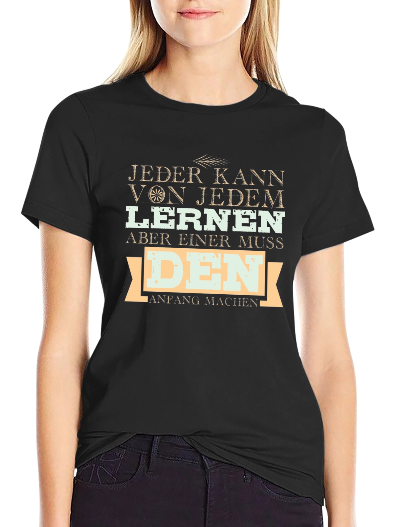 Inspirational German T-Shirt: Jeder Kann Lernen Tee