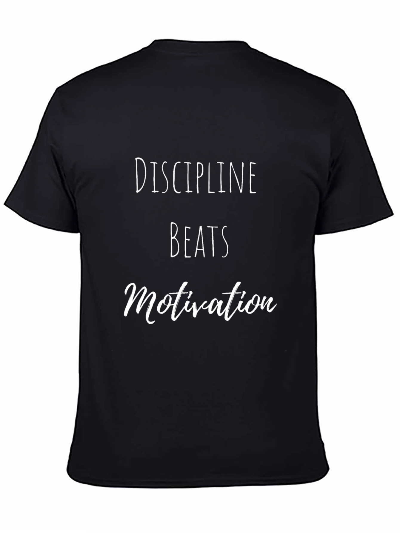 Discipline Beats Motivation Graphic Tee - Black
