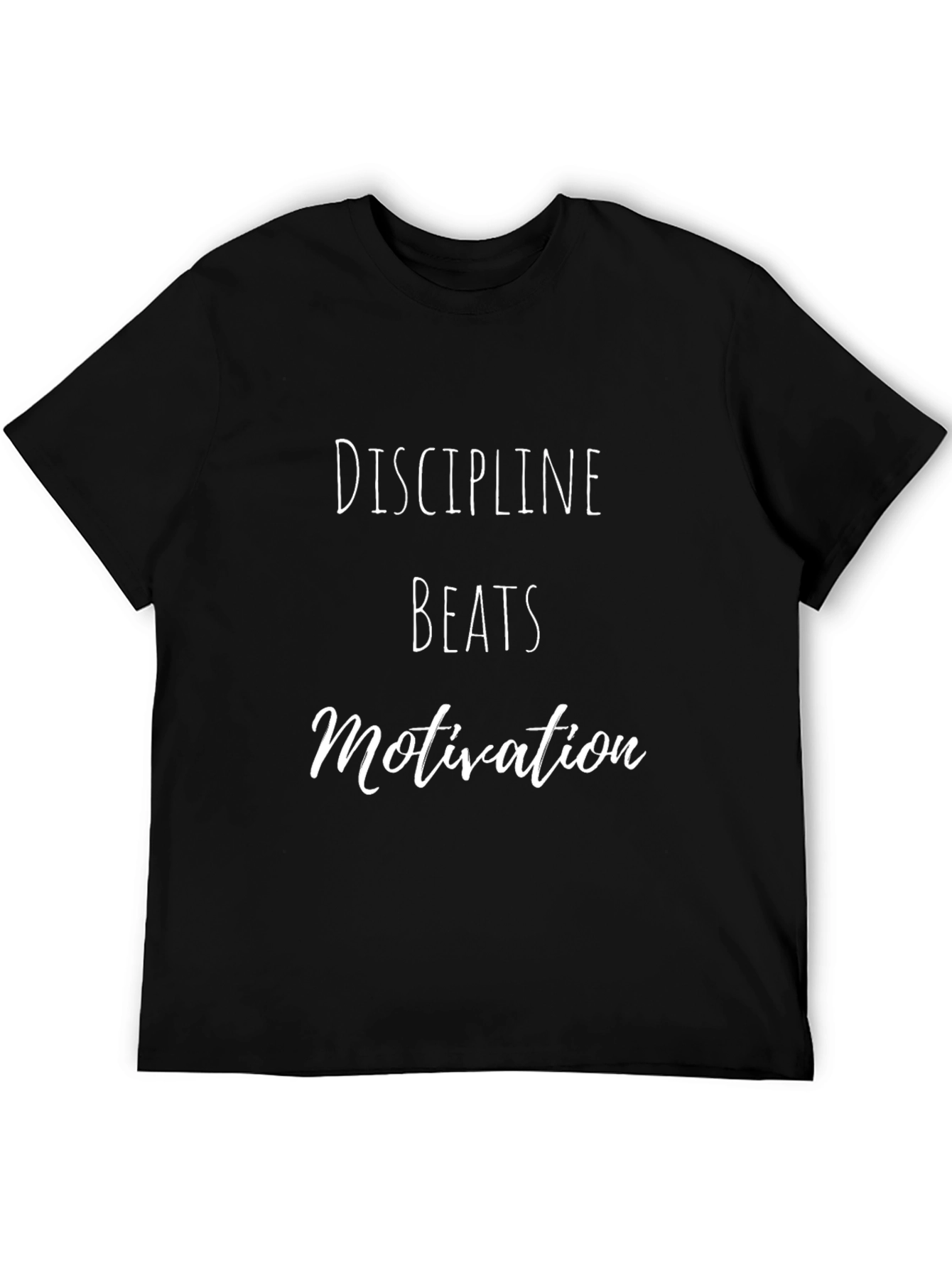 Discipline Beats Motivation Graphic Tee - Black