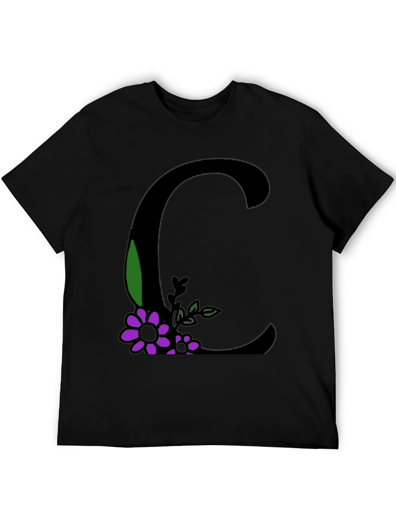 Floral Initial C Graphic T-Shirt
