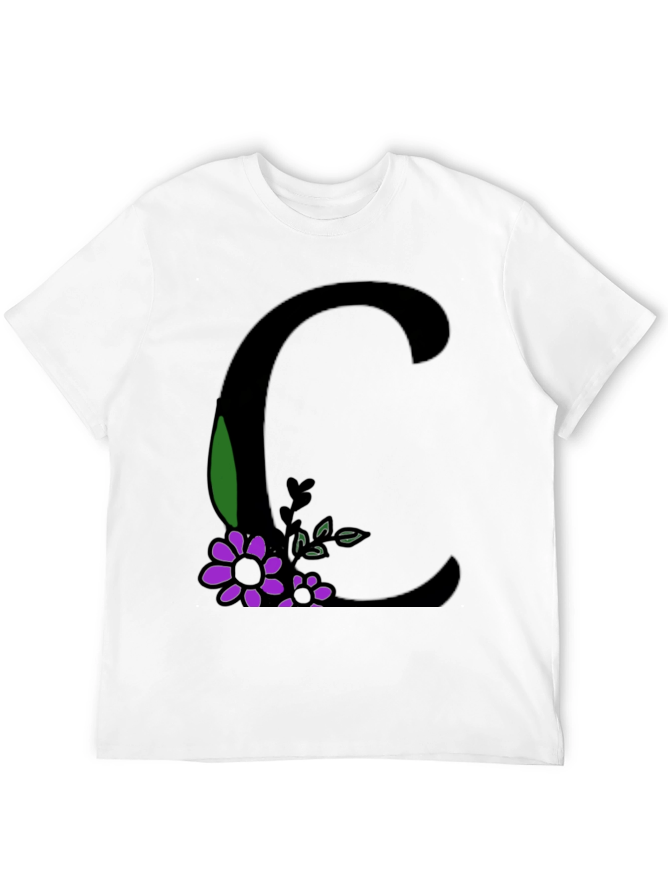 Floral Initial C Graphic T-Shirt