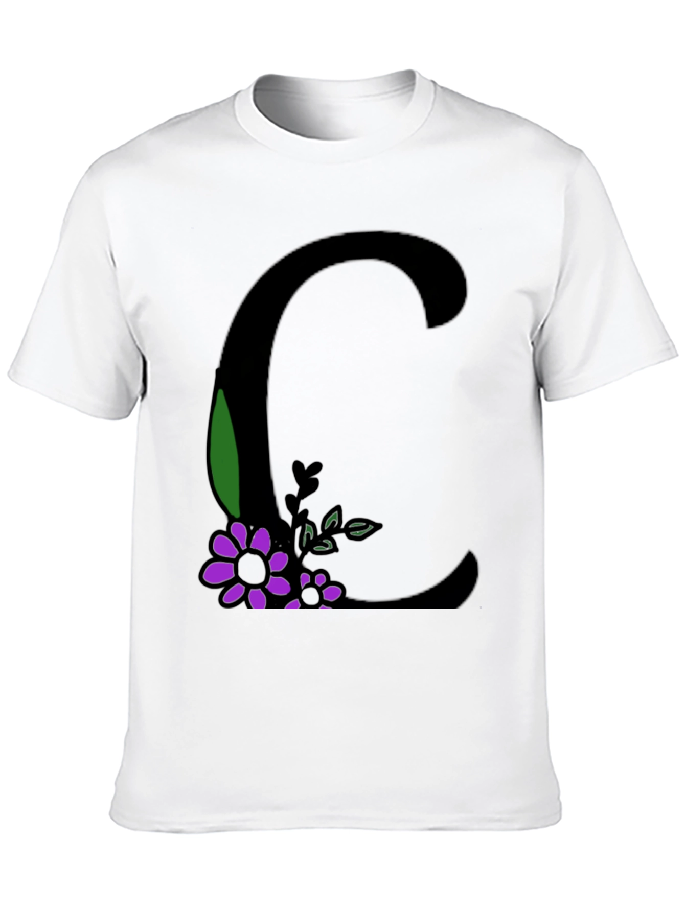 Floral Initial C Graphic T-Shirt