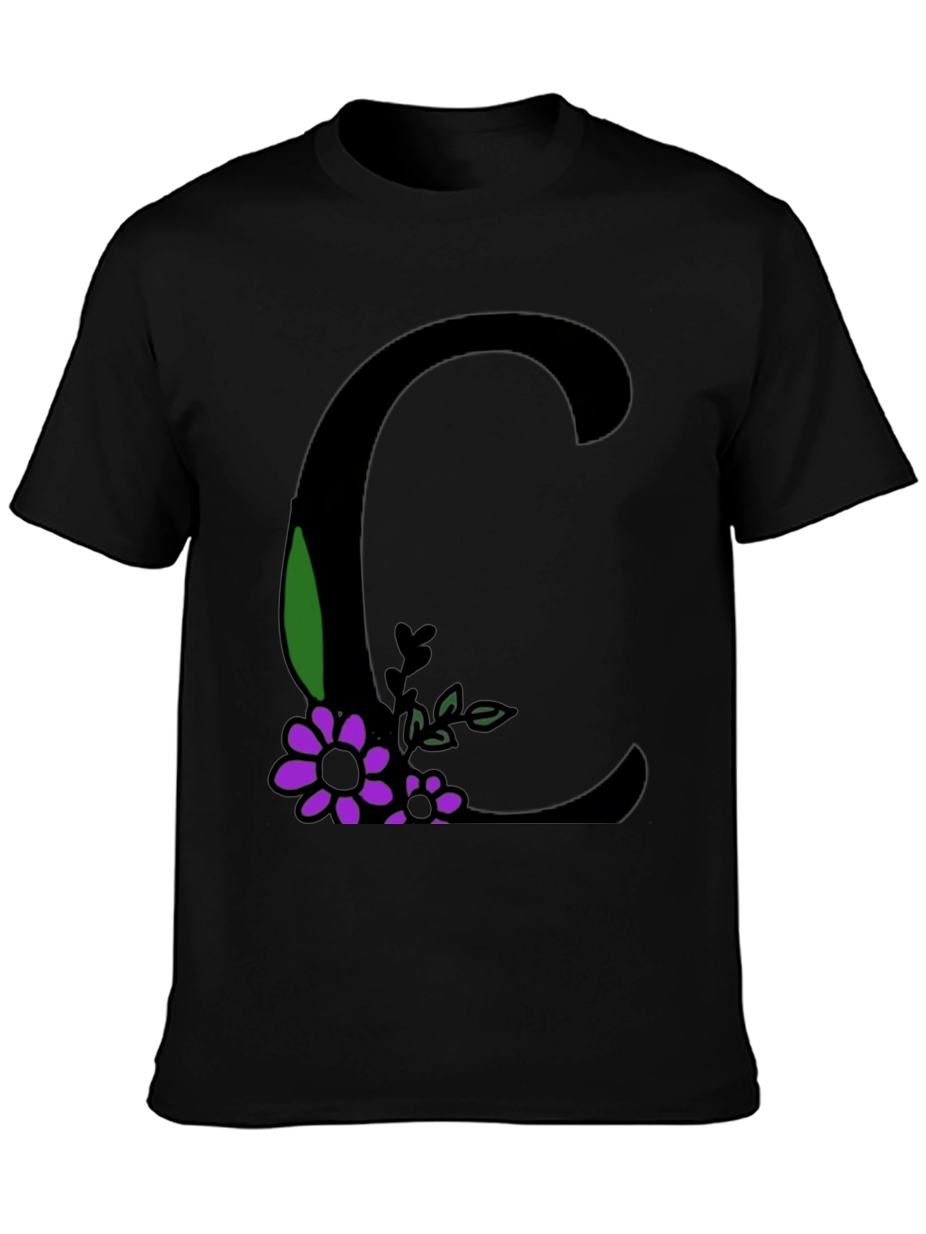 Floral Initial C Graphic T-Shirt