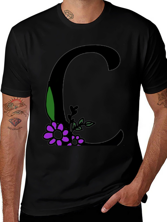Floral Initial C Graphic T-Shirt