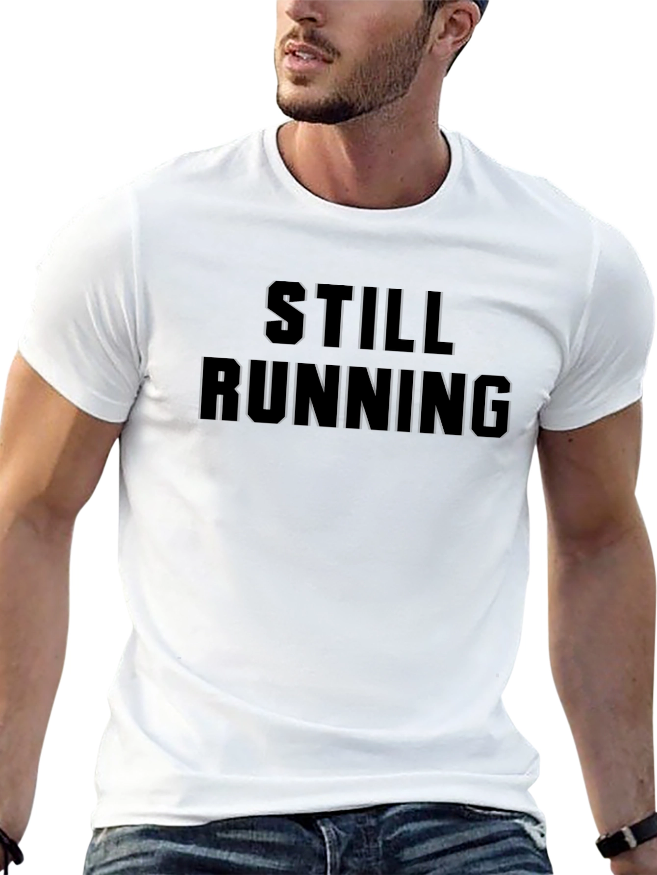 Still Running Black Graphic T-Shirt