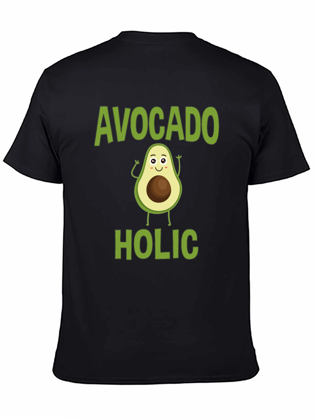 Avocado-holic Graphic Tee - Black Cotton T-Shirt