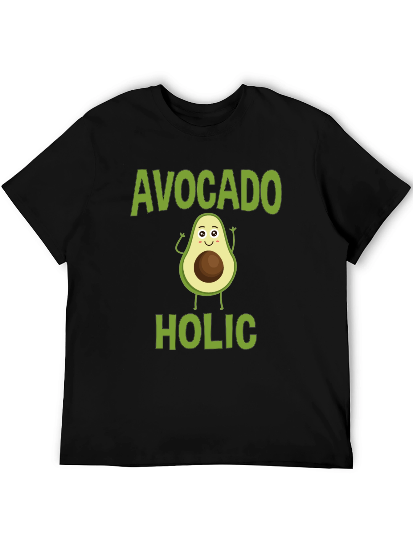Avocado-holic Graphic Tee - Black Cotton T-Shirt