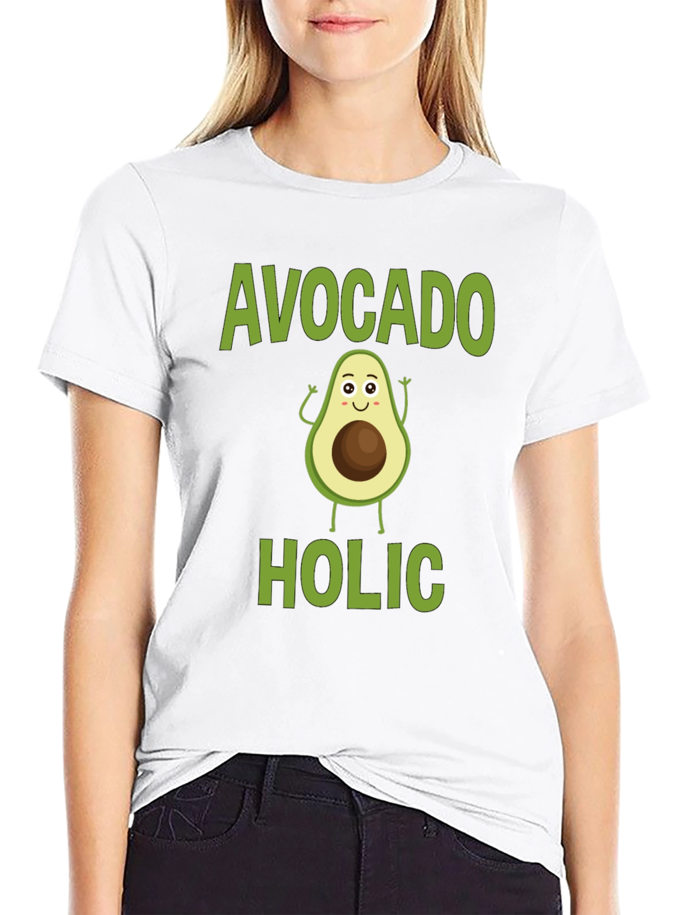 Avocado-holic Graphic Tee - Black Cotton T-Shirt