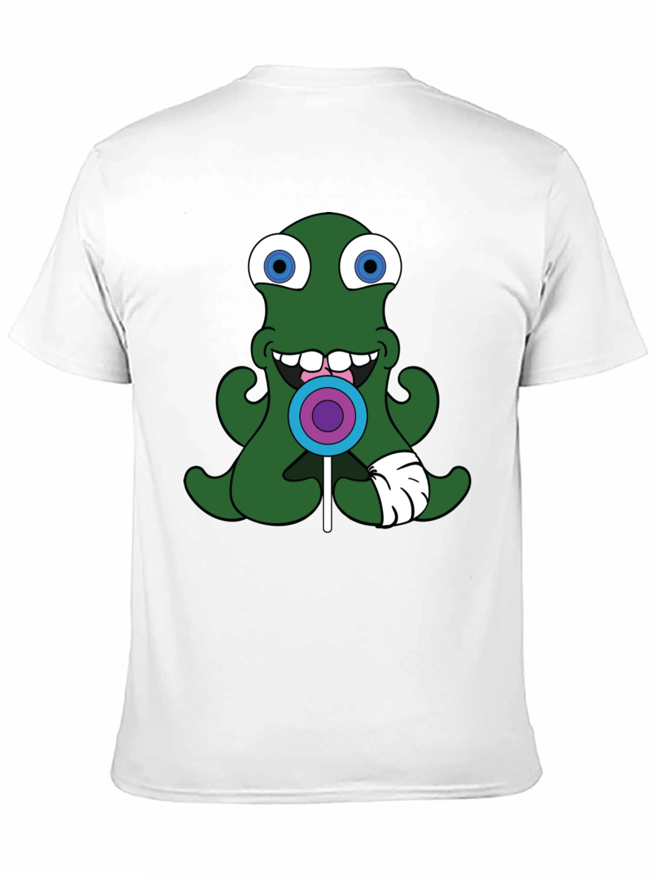 Green Alien Lollipop Graphic Tee - Black