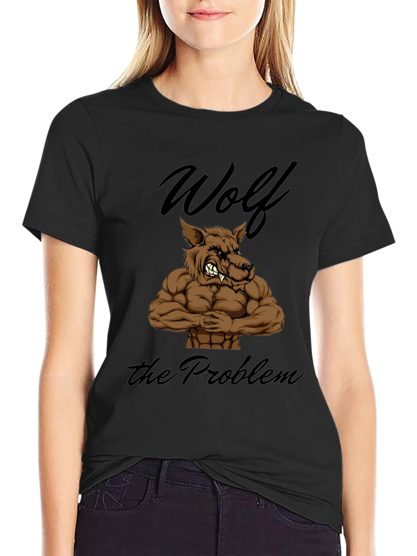 Wolf The Problem Graphic T-Shirt - Mens Black Tee