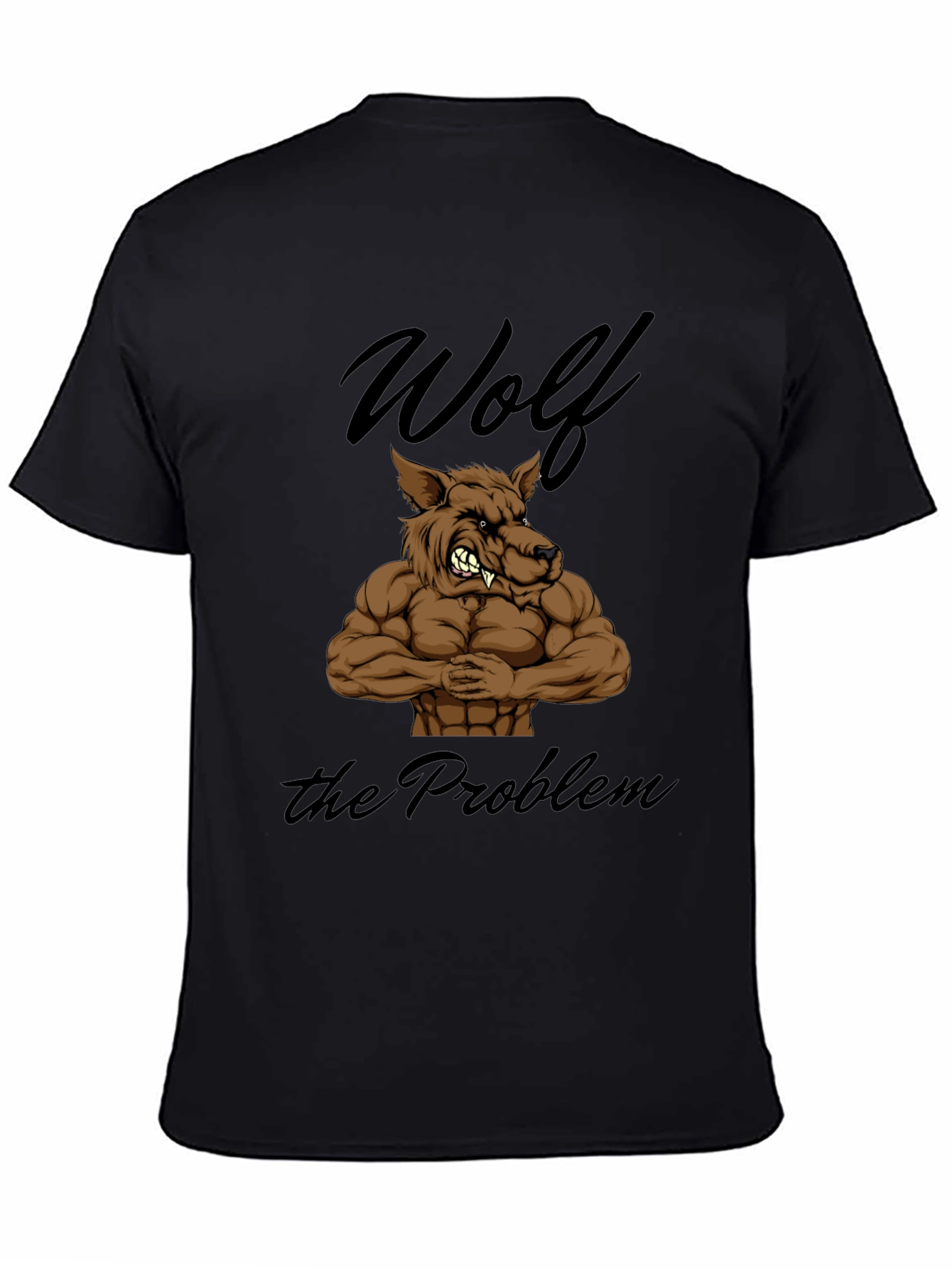 Wolf The Problem Graphic T-Shirt - Mens Black Tee