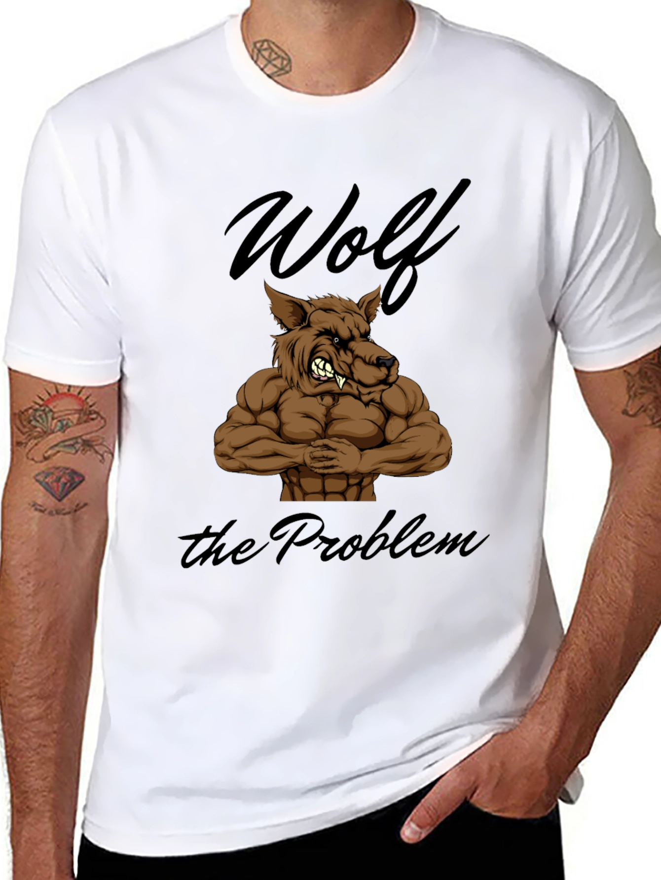 Wolf The Problem Graphic T-Shirt - Mens Black Tee