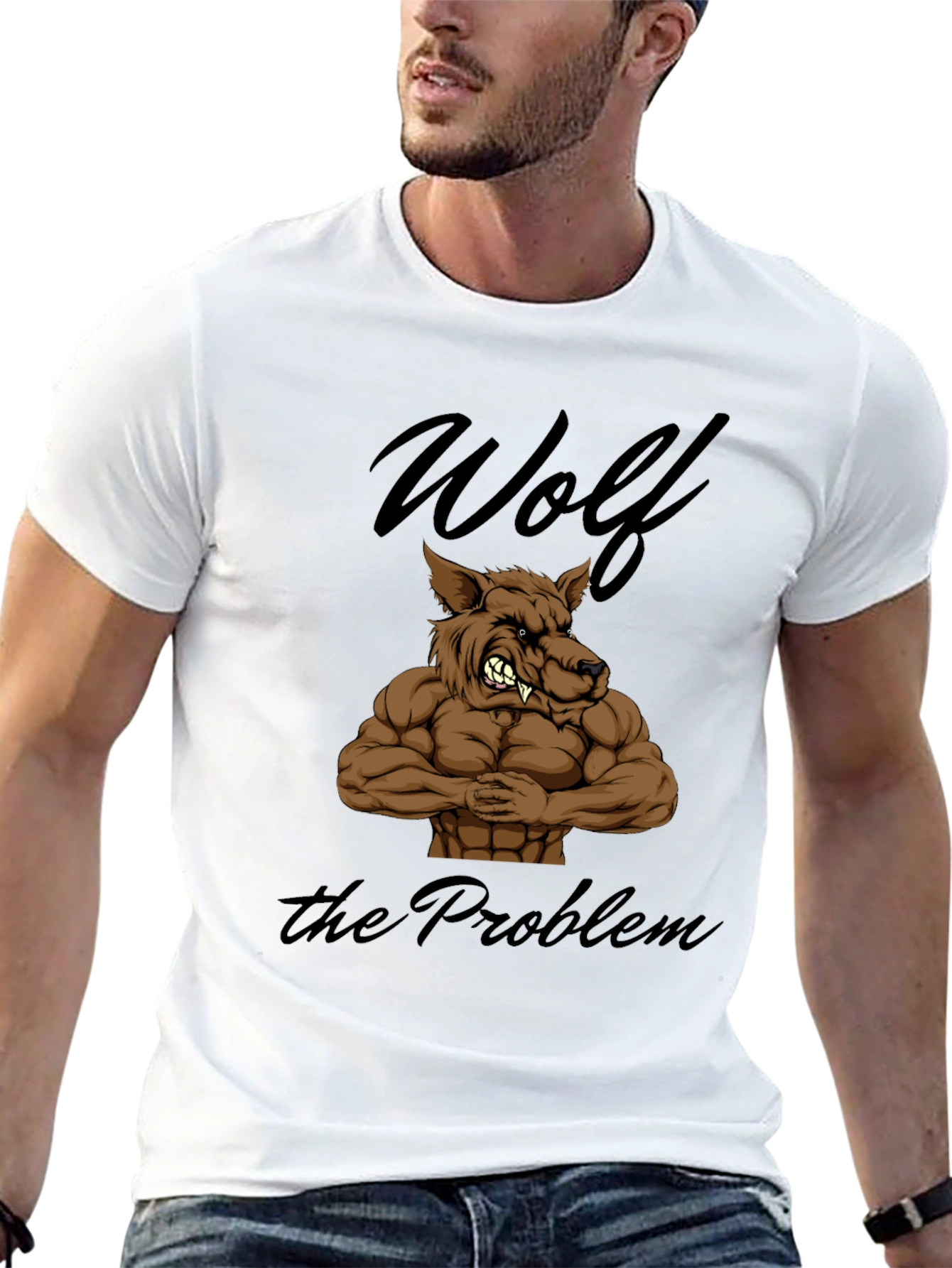Wolf The Problem Graphic T-Shirt - Mens Black Tee