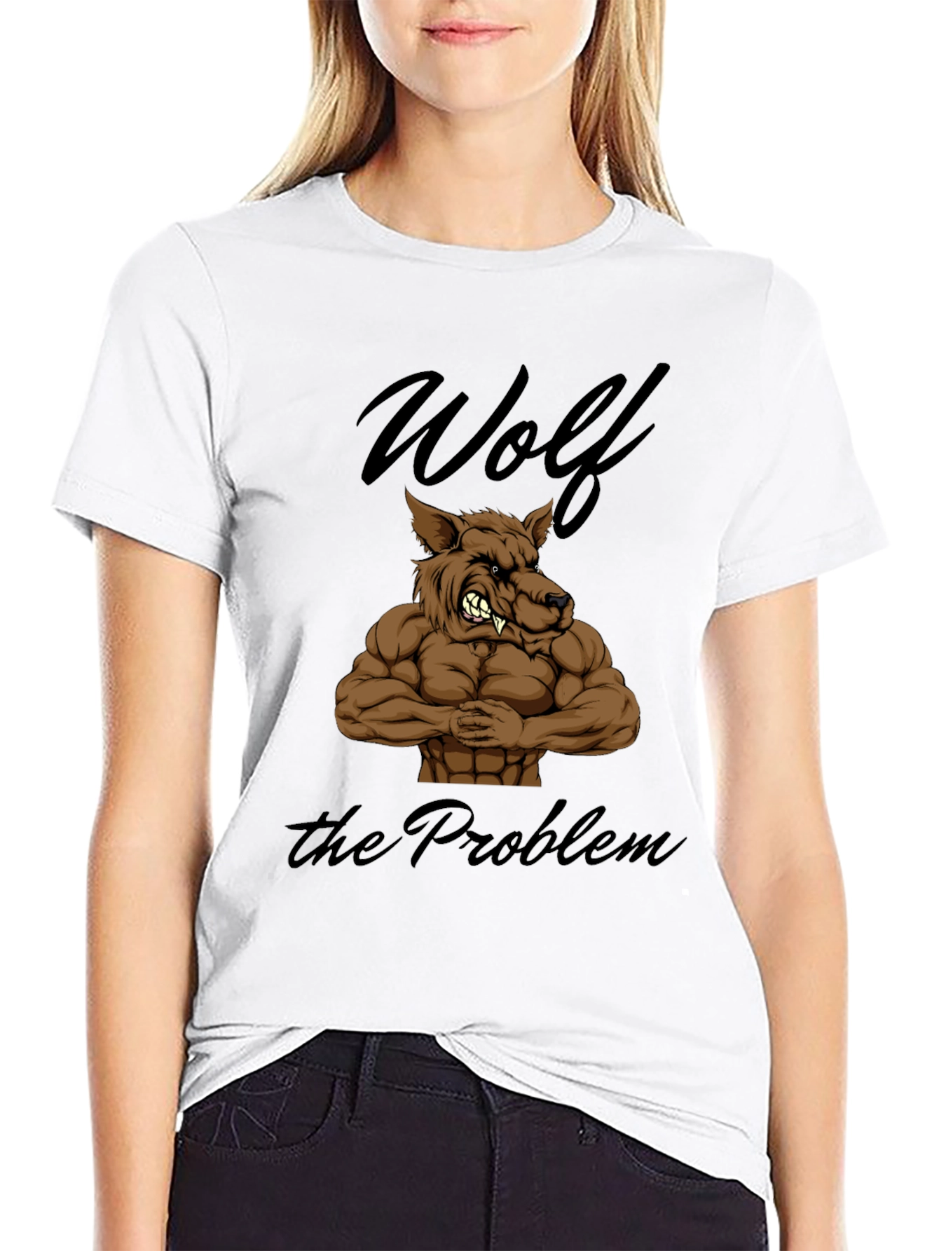 Wolf The Problem Graphic T-Shirt - Mens Black Tee