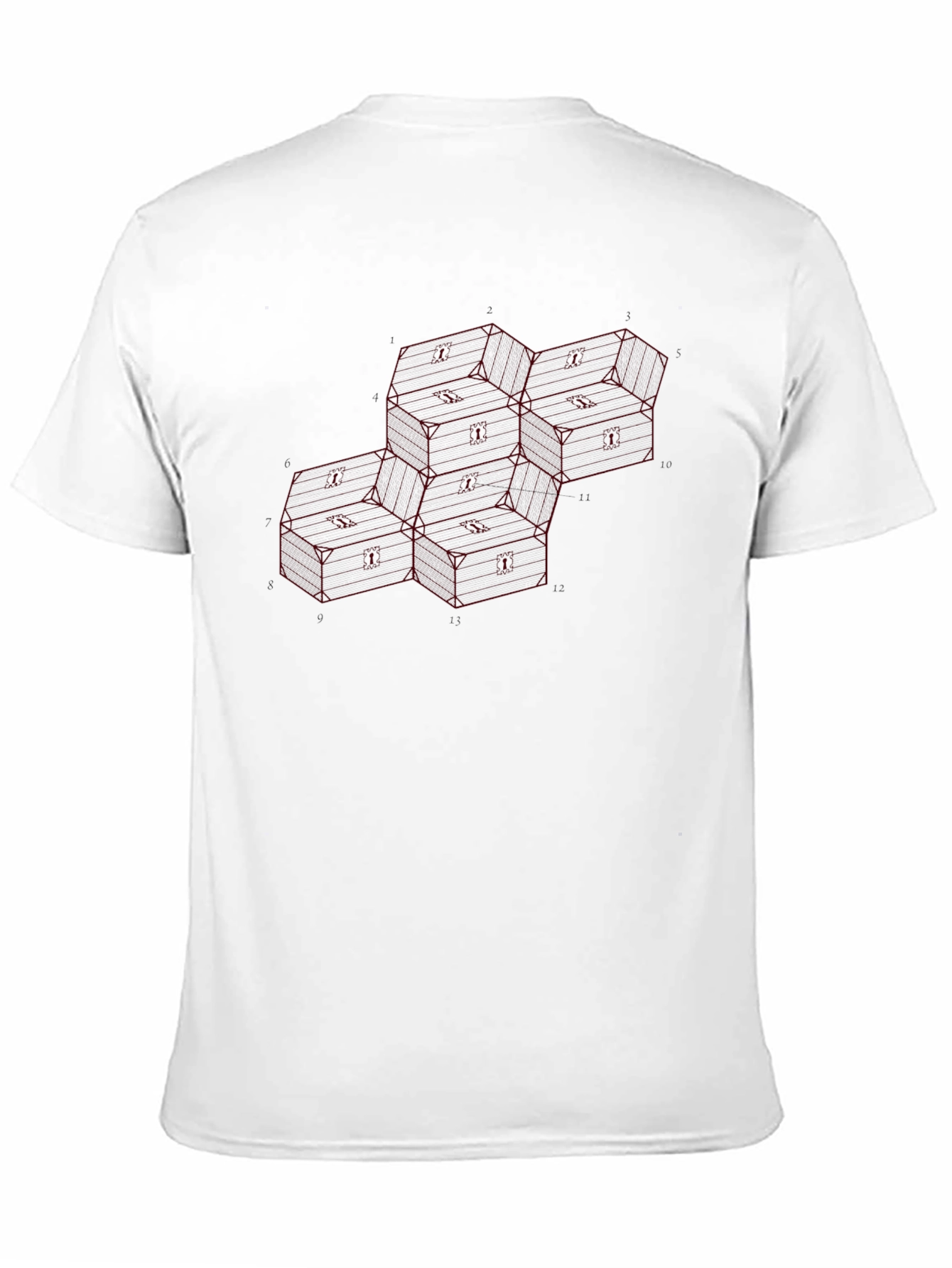 Geometric Hexagon Black T-Shirt