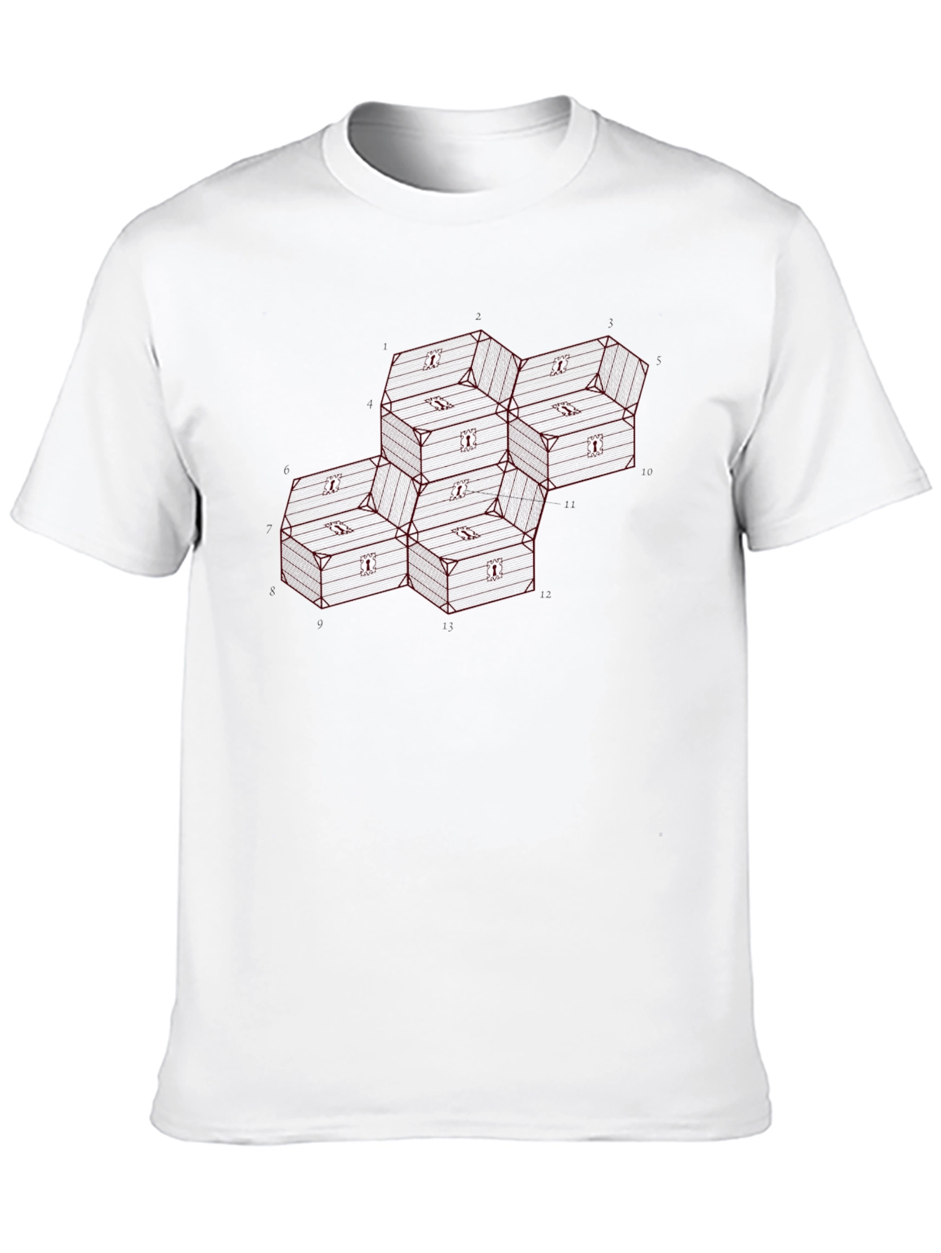 Geometric Hexagon Black T-Shirt