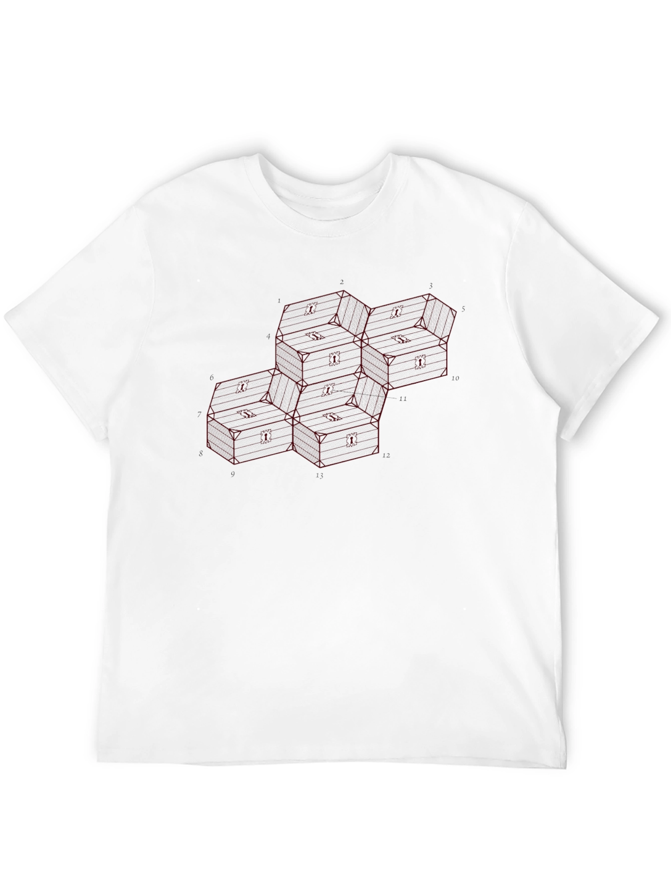 Geometric Hexagon Black T-Shirt