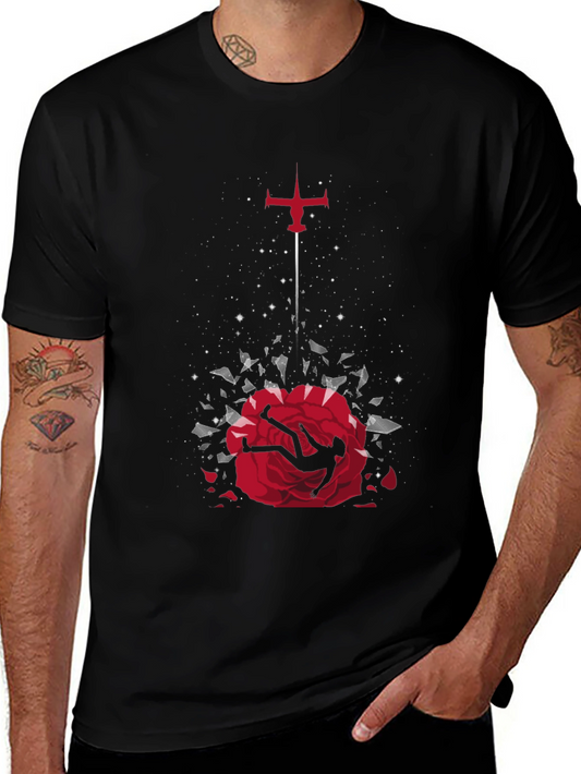Cowboy Bebop Falling Rose Graphic Tee - Black