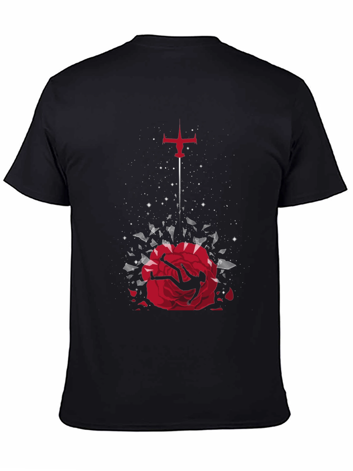 Cowboy Bebop Falling Rose Graphic Tee - Black