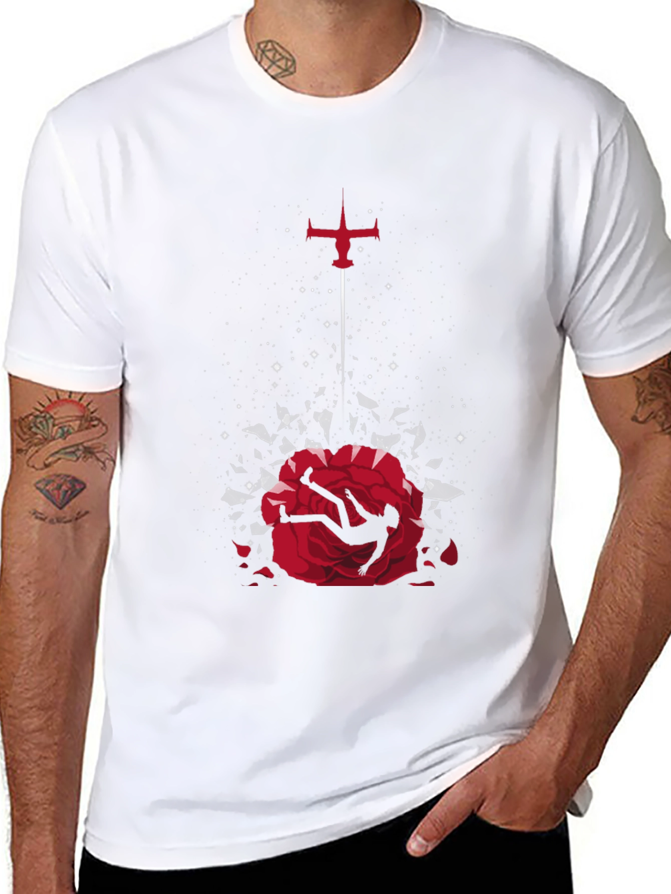 Cowboy Bebop Falling Rose Graphic Tee - Black