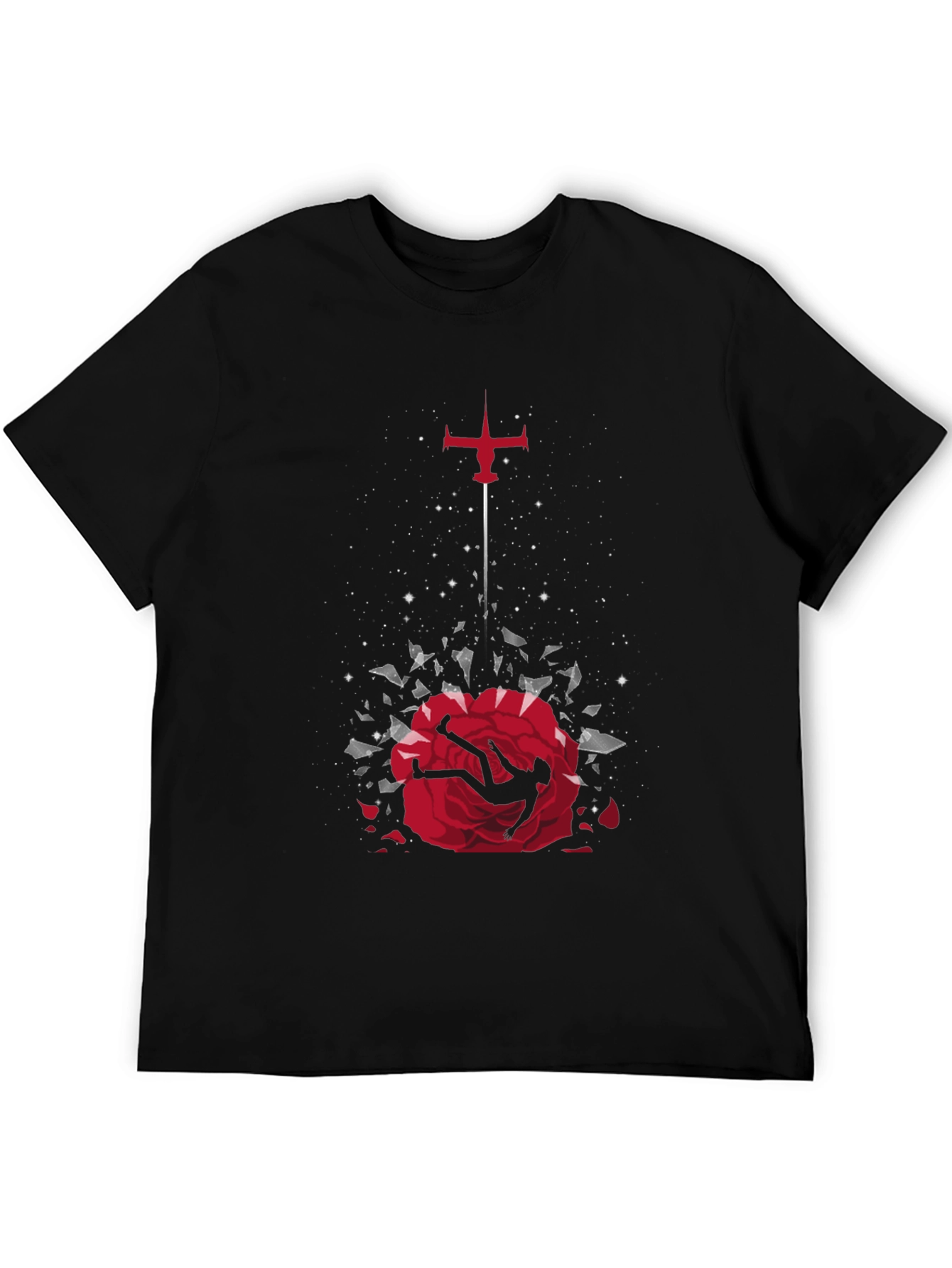 Cowboy Bebop Falling Rose Graphic Tee - Black